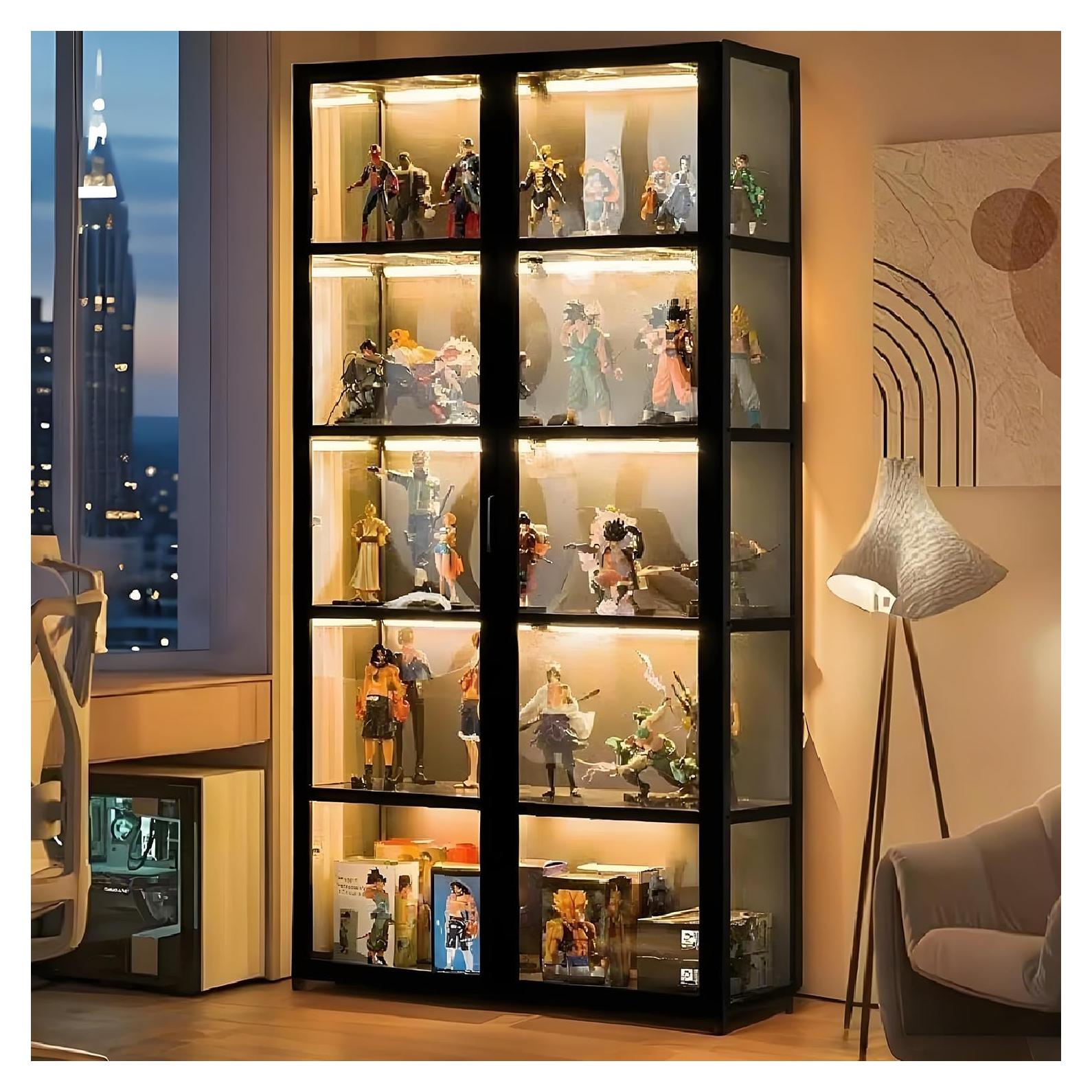 Gabinete de Exhibición de Bambú qeknxks 5 Niveles 81.8x162.1cm