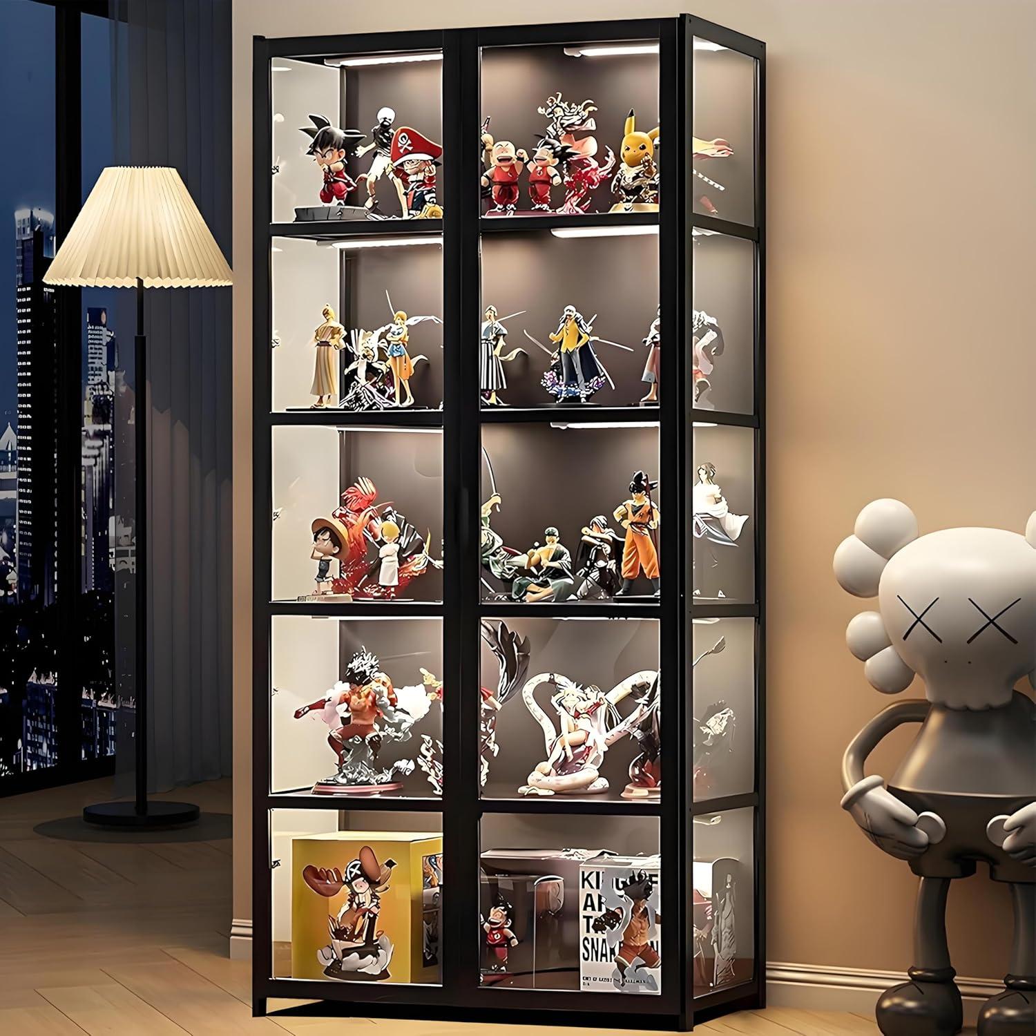 Gabinete de Exhibición de Bambú qeknxks 5 Niveles 81.8x162.1cm