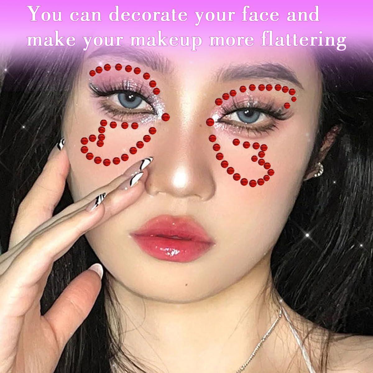 Stickers de Rhinestone Autoadhesivos Jacnkb 1799 Pcs Rojo