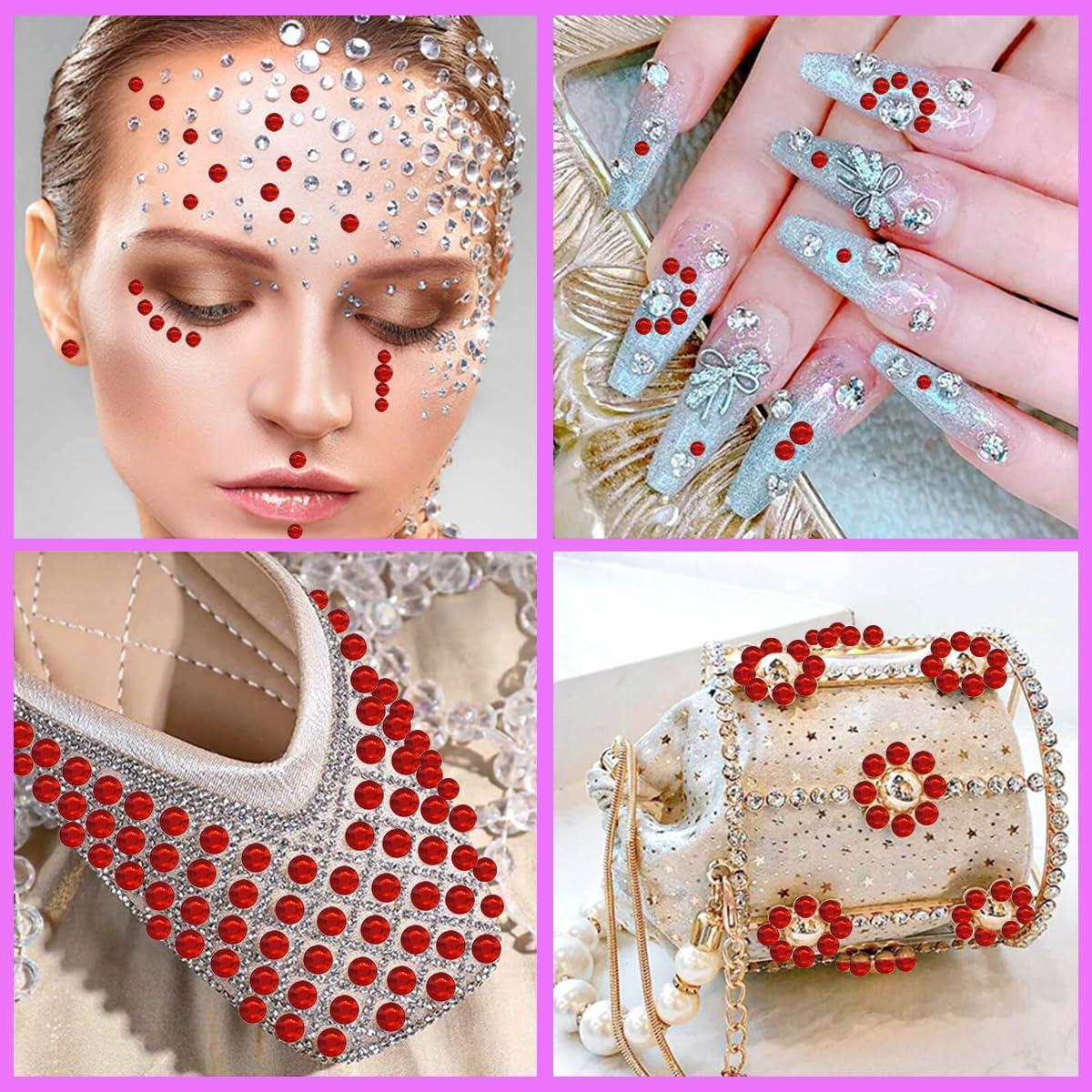 Stickers de Rhinestone Autoadhesivos Jacnkb 1799 Pcs Rojo