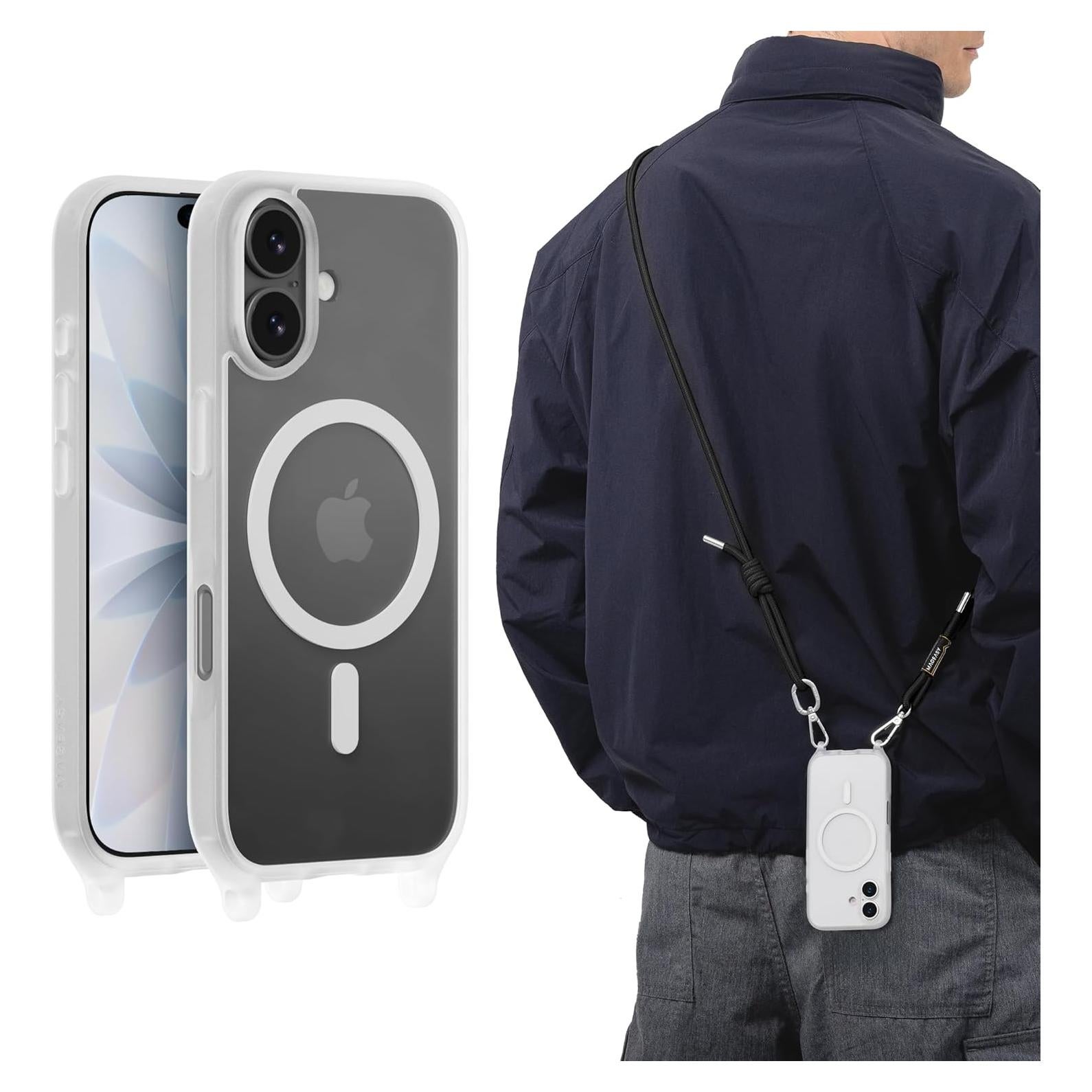 Funda MAGEASY para iPhone 17 6.3" Transparente con Correa