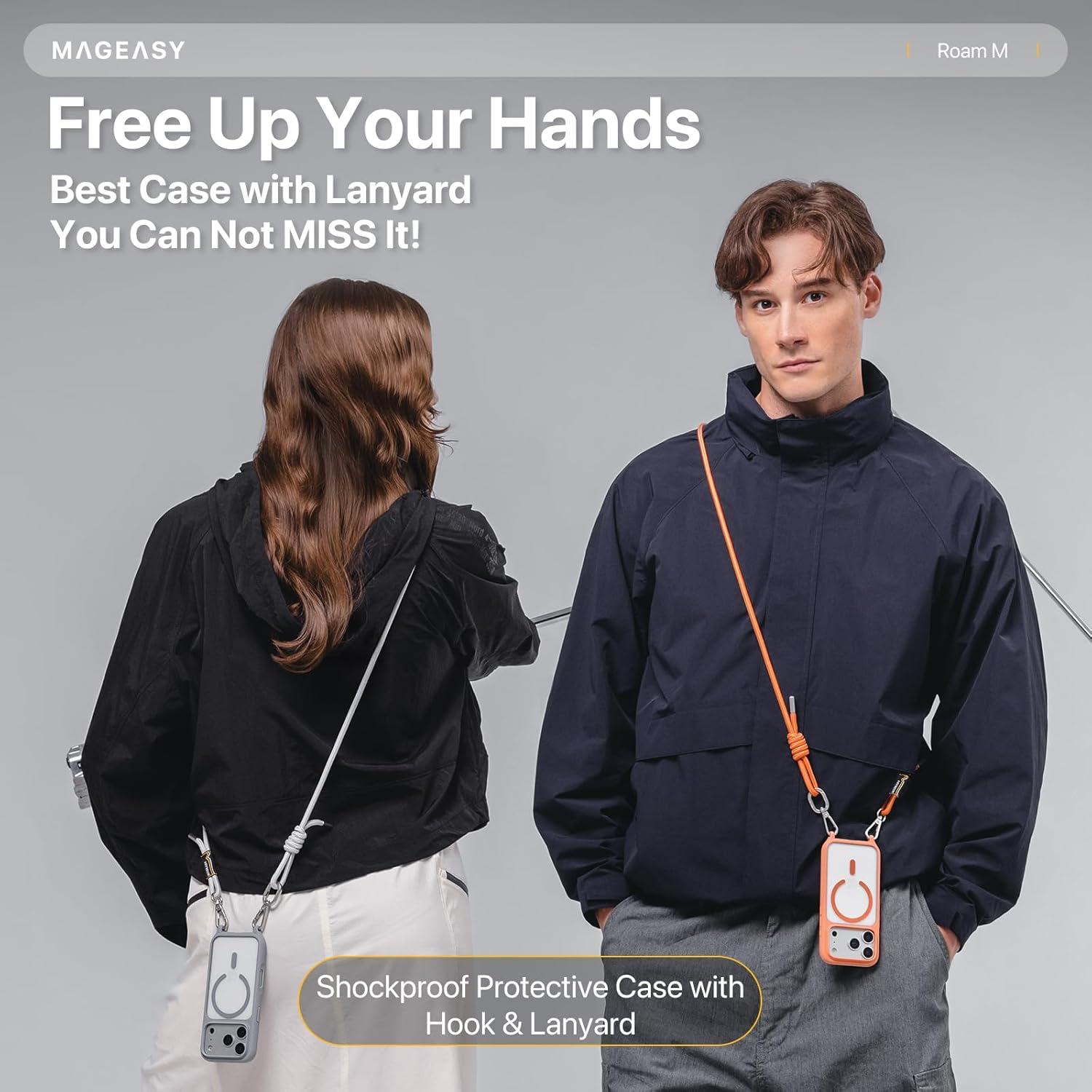 Funda MAGEASY para iPhone 17 6.3" Transparente con Correa