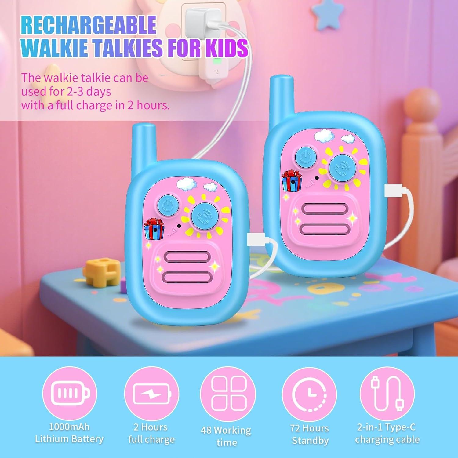 Walkie Talkies Recargables para Niños WITPAW 3 KM Azul
