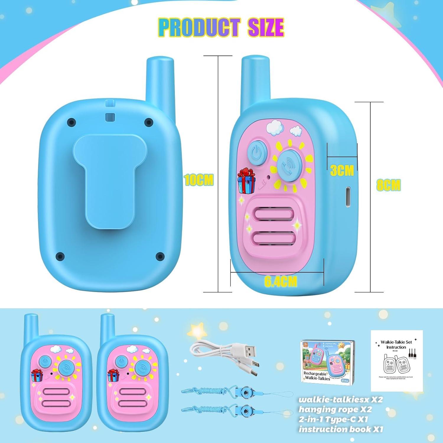Walkie Talkies Recargables para Niños WITPAW 3 KM Azul