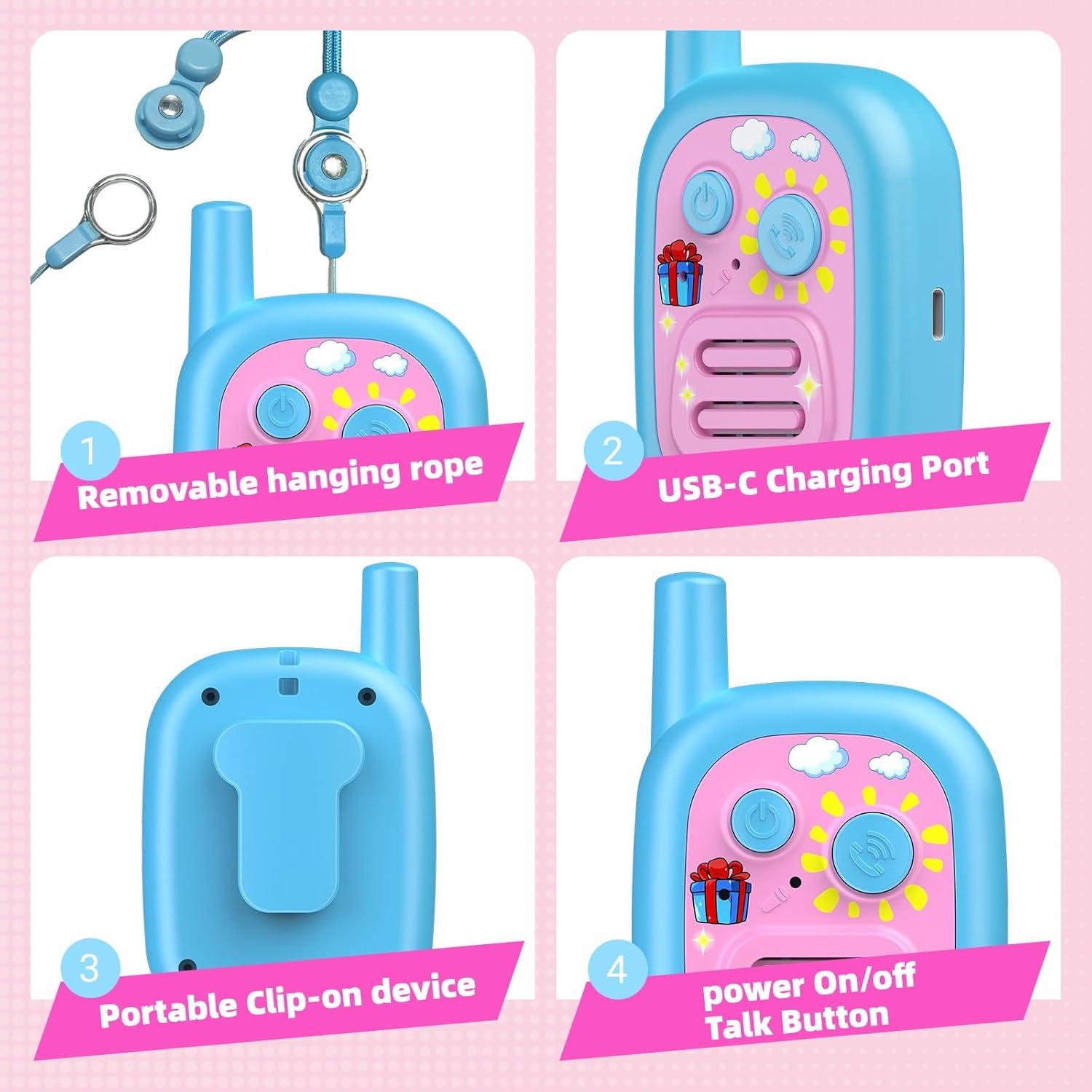Walkie Talkies Recargables para Niños WITPAW 3 KM Azul