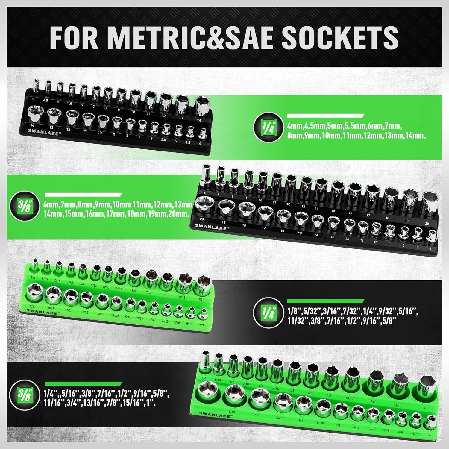 Juego de Organizadores de Sockets Magnéticos 4 Piezas Swanlake