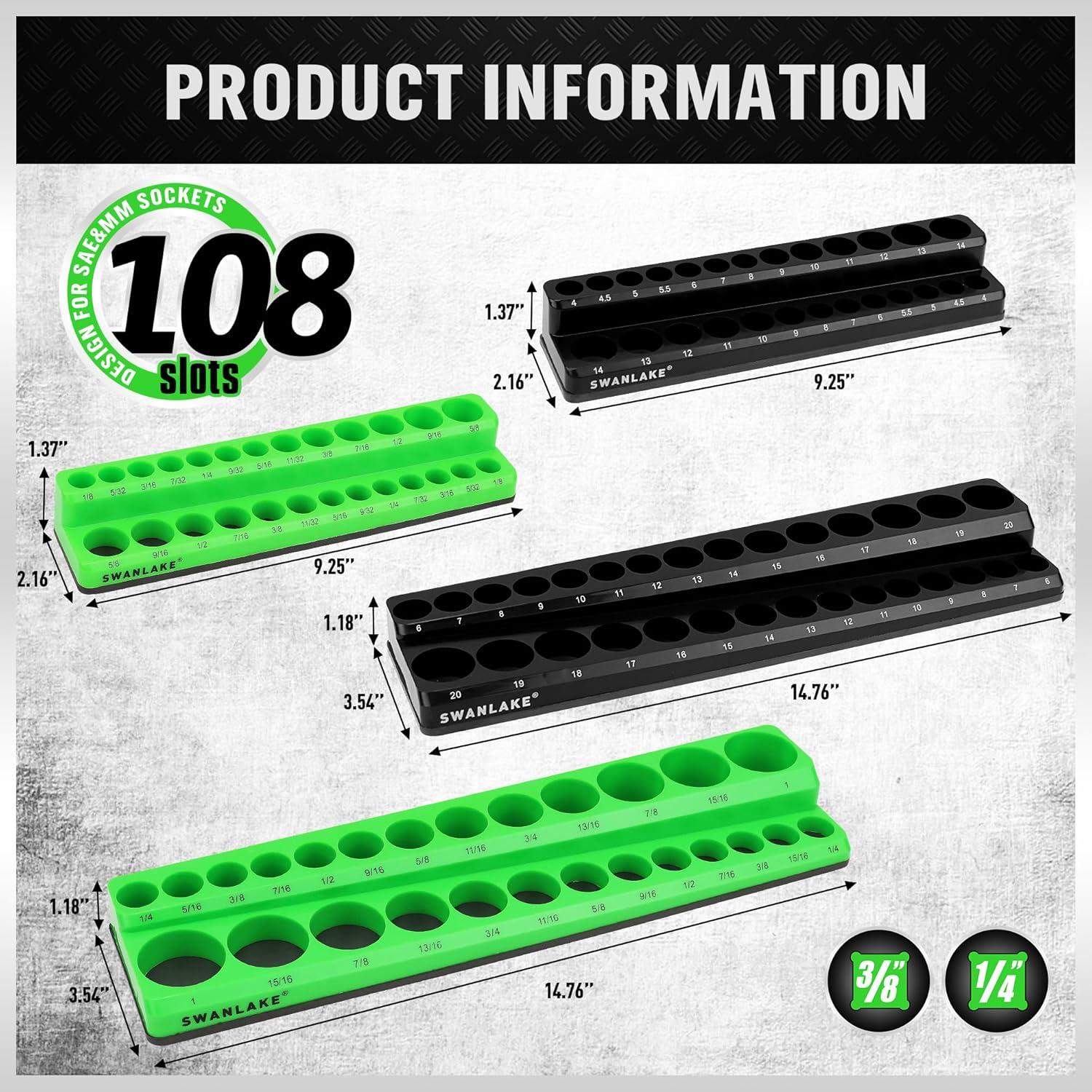 Juego de Organizadores de Sockets Magnéticos 4 Piezas Swanlake