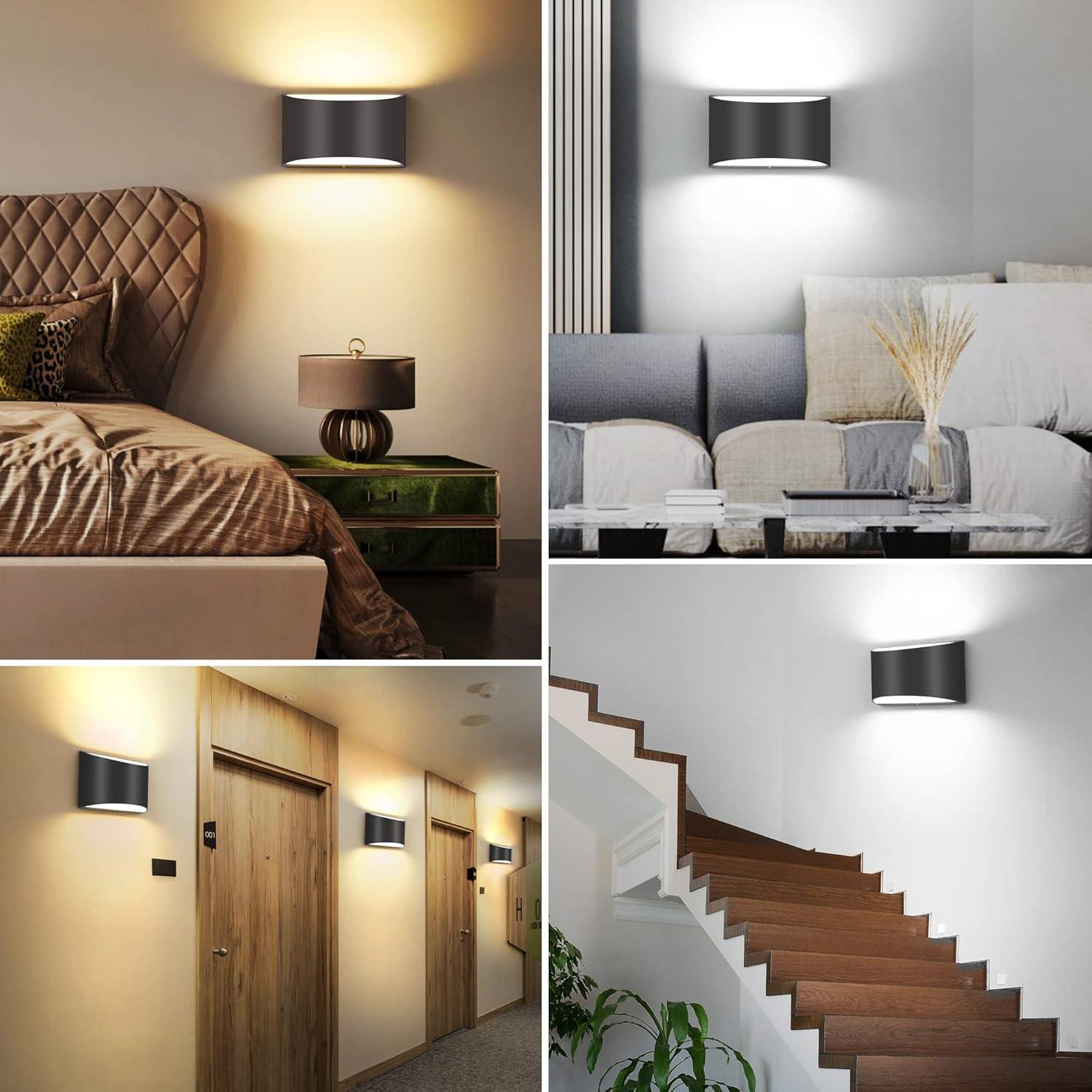 Aplique LED de Pared TRLIFE 12W Regulable 3000K-6000K Negro