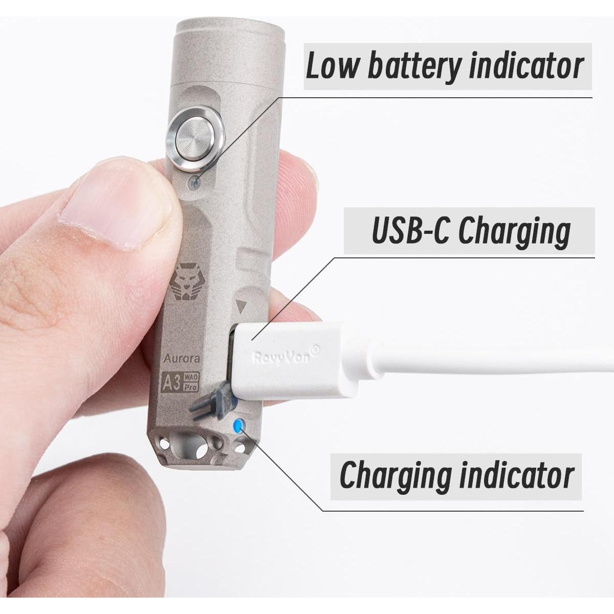 Linterna RovyVon A3 Pro G4 Recargable USB-C 650 Lúmenes