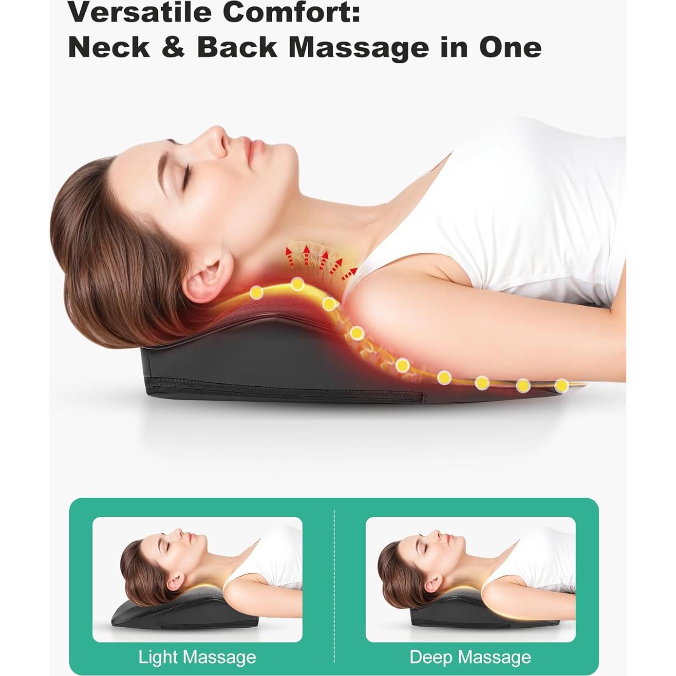 Masajeador de Cuello Shiatsu Snailax SL-128C-2 Inalámbrico con Calor