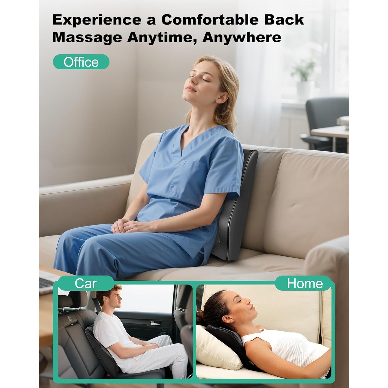 Masajeador de Cuello Shiatsu Snailax SL-128C-2 Inalámbrico con Calor