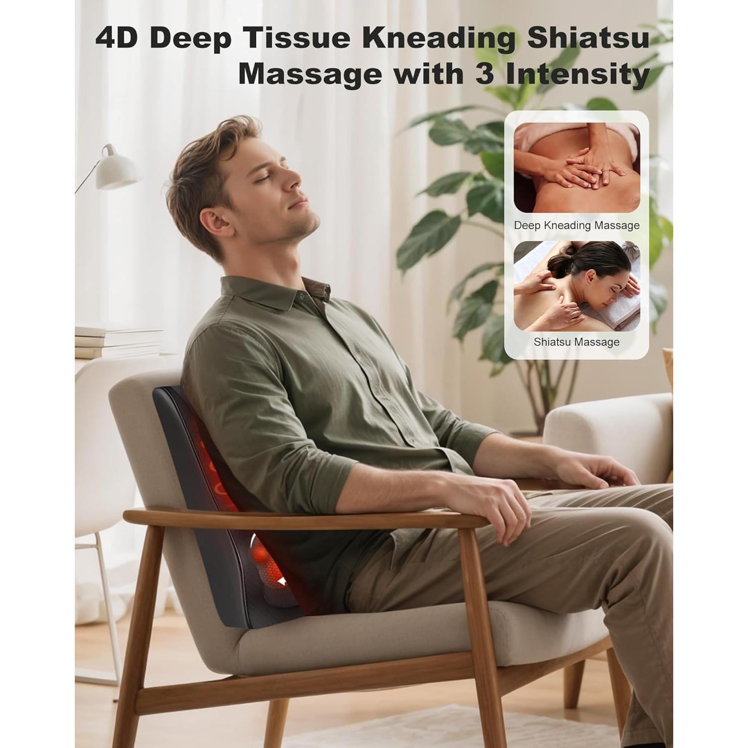 Masajeador de Cuello Shiatsu Snailax SL-128C-2 Inalámbrico con Calor