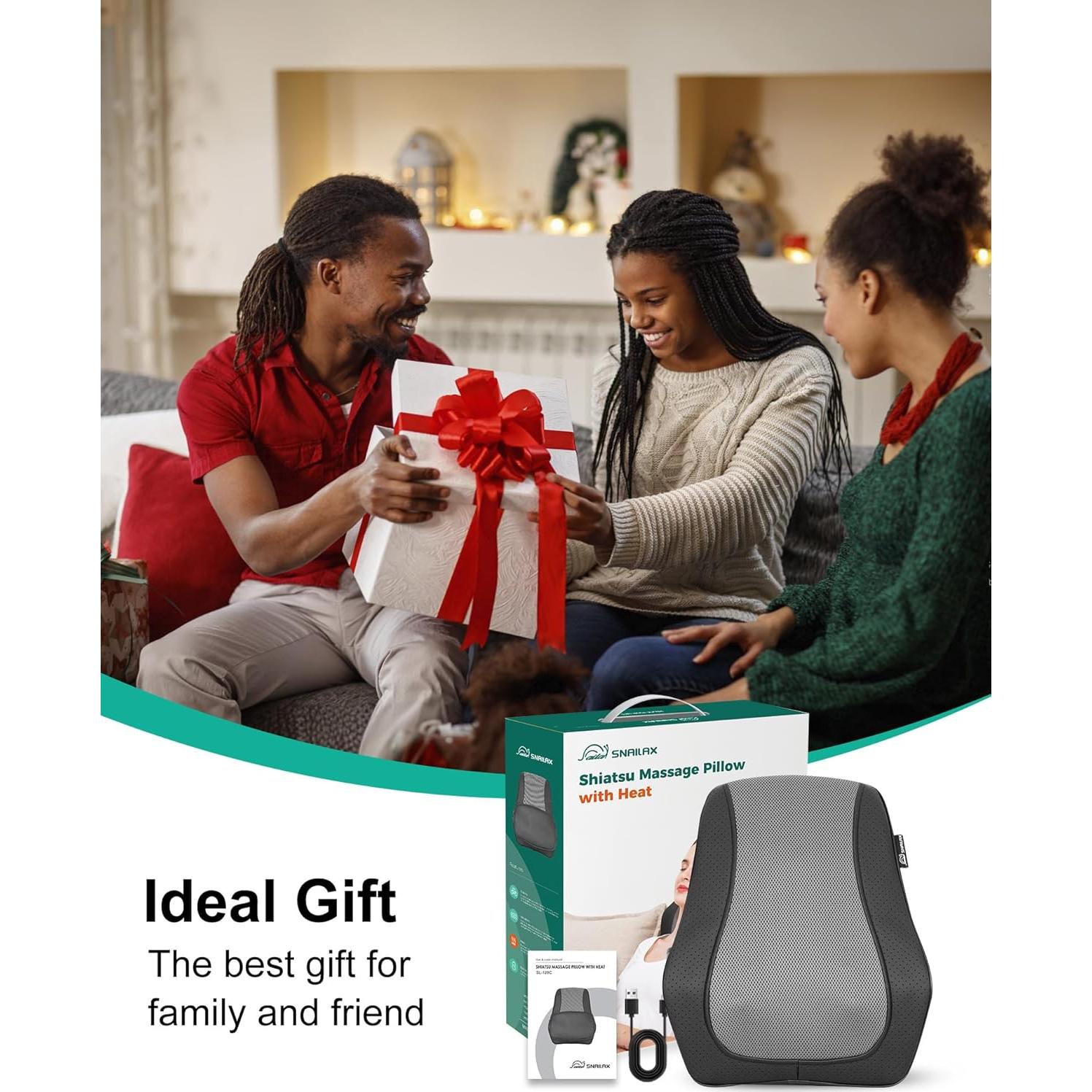 Masajeador de Cuello Shiatsu Snailax SL-128C-2 Inalámbrico con Calor