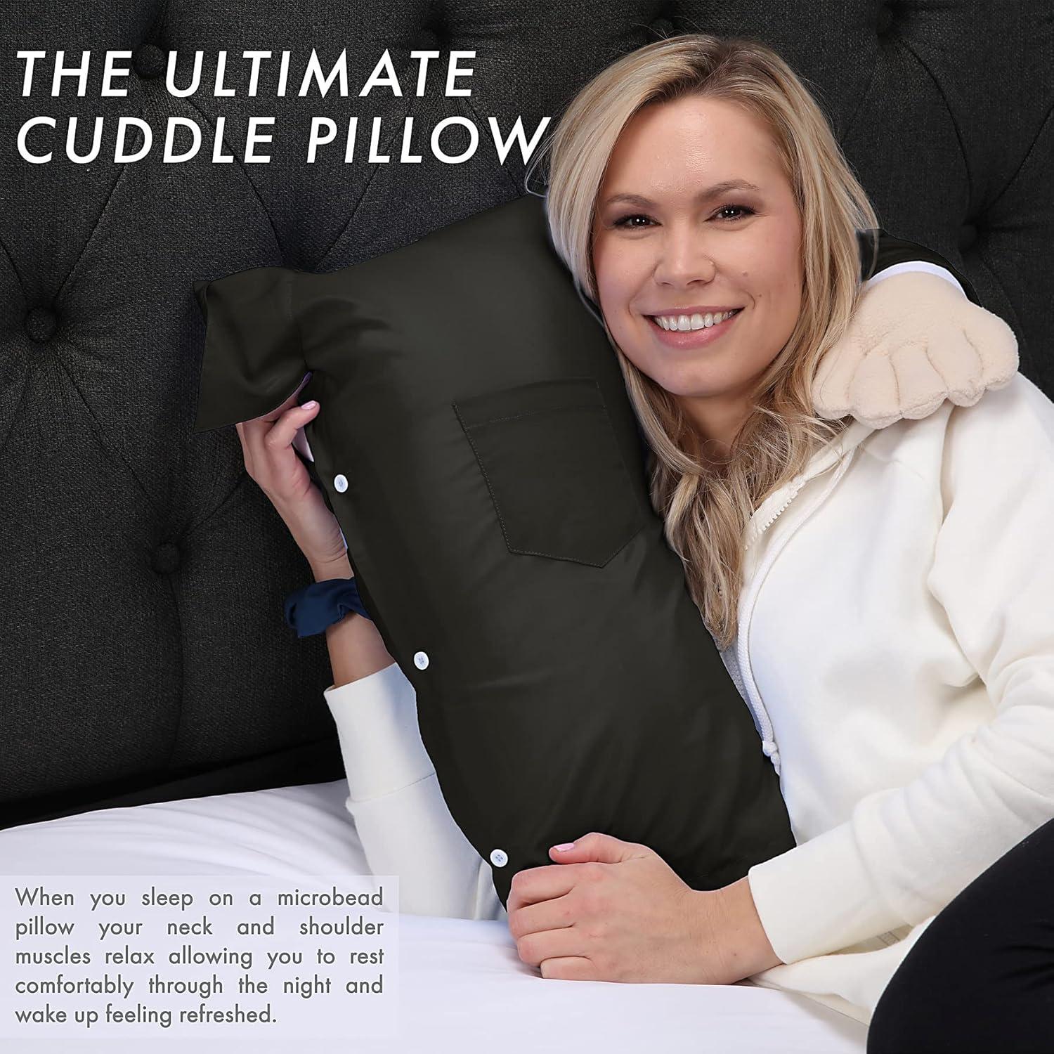 Cojín Novio Grande Negro - Microperlas, Algodón, 15.24 cm