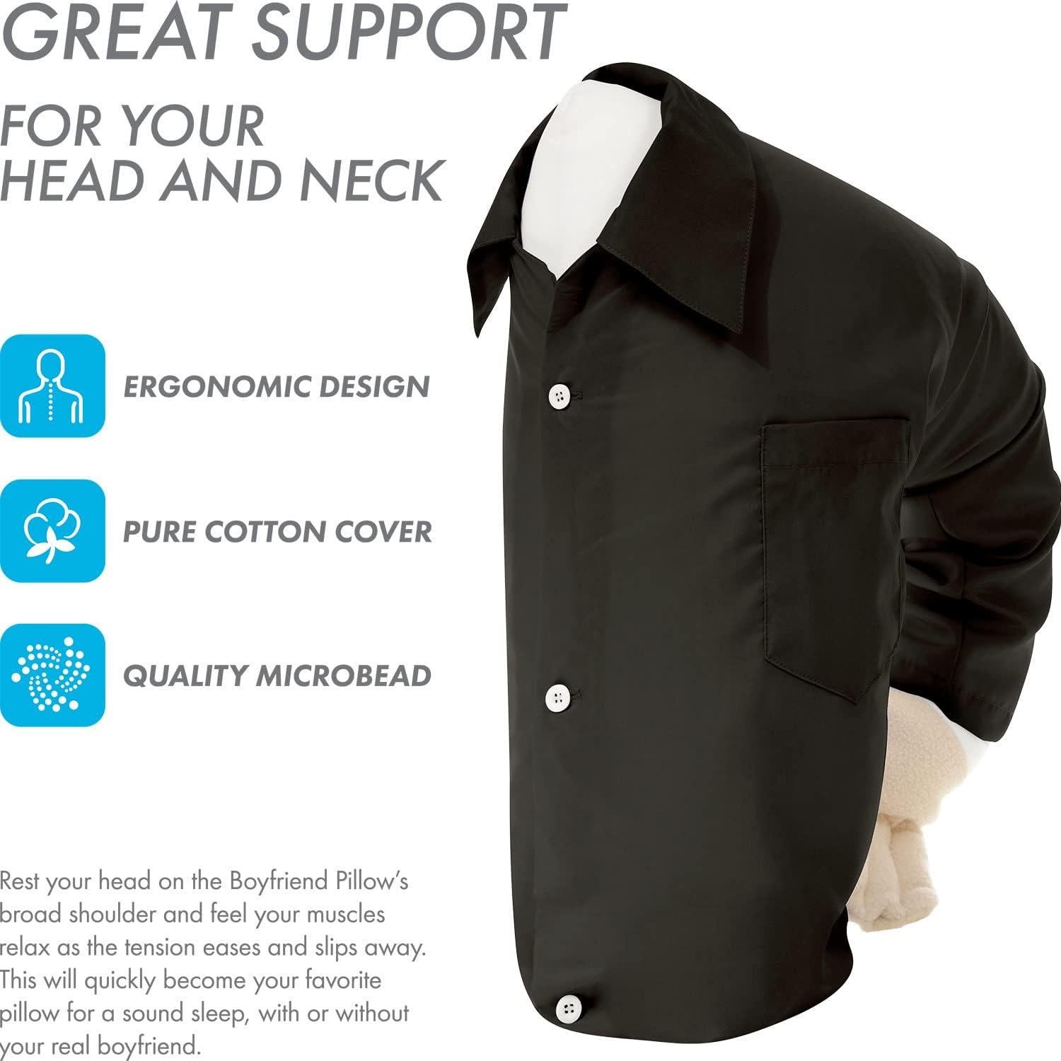 Cojín Novio Grande Negro - Microperlas, Algodón, 15.24 cm