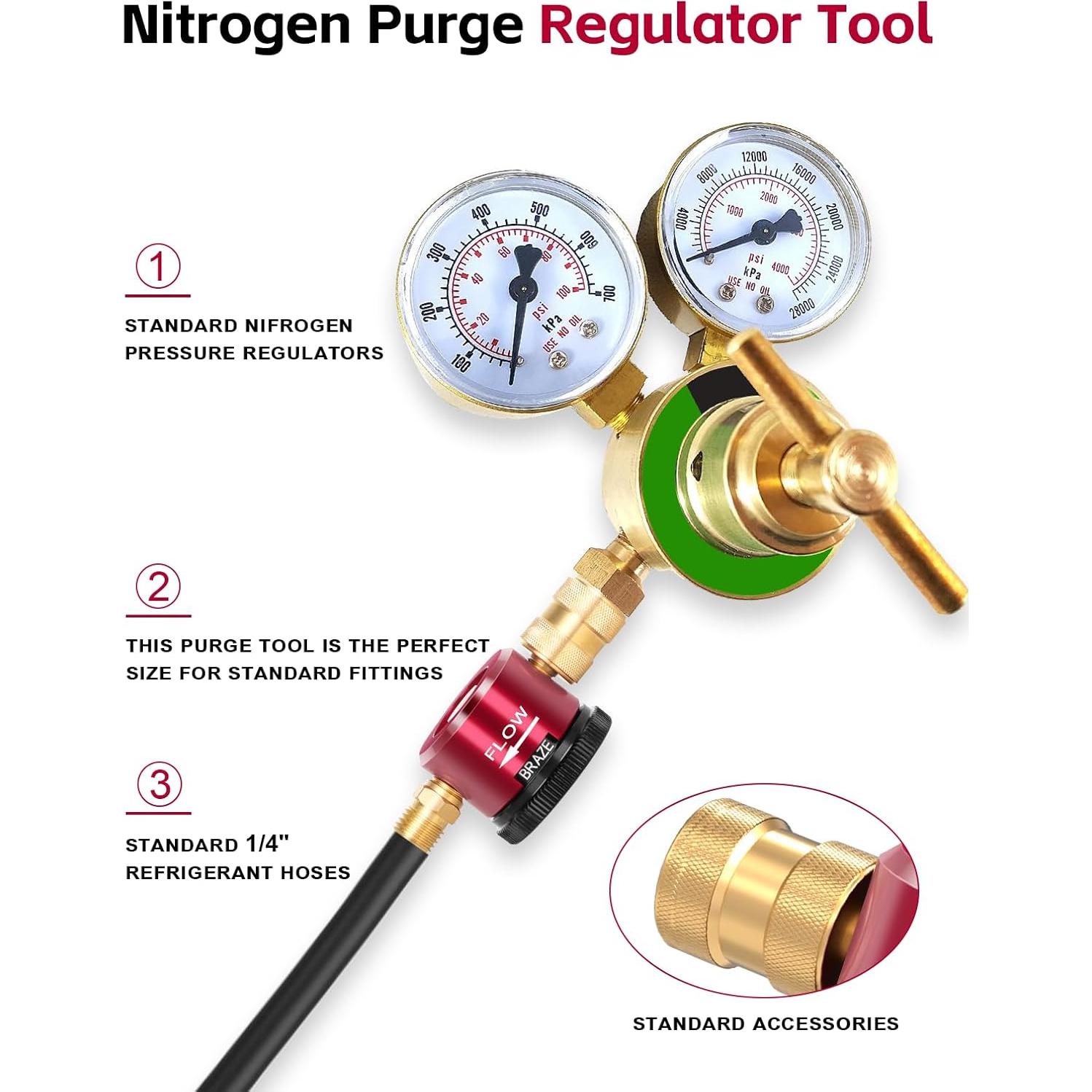 Regulador de Nitrógeno Bomis para HVAC - Purga Ajustable Metal