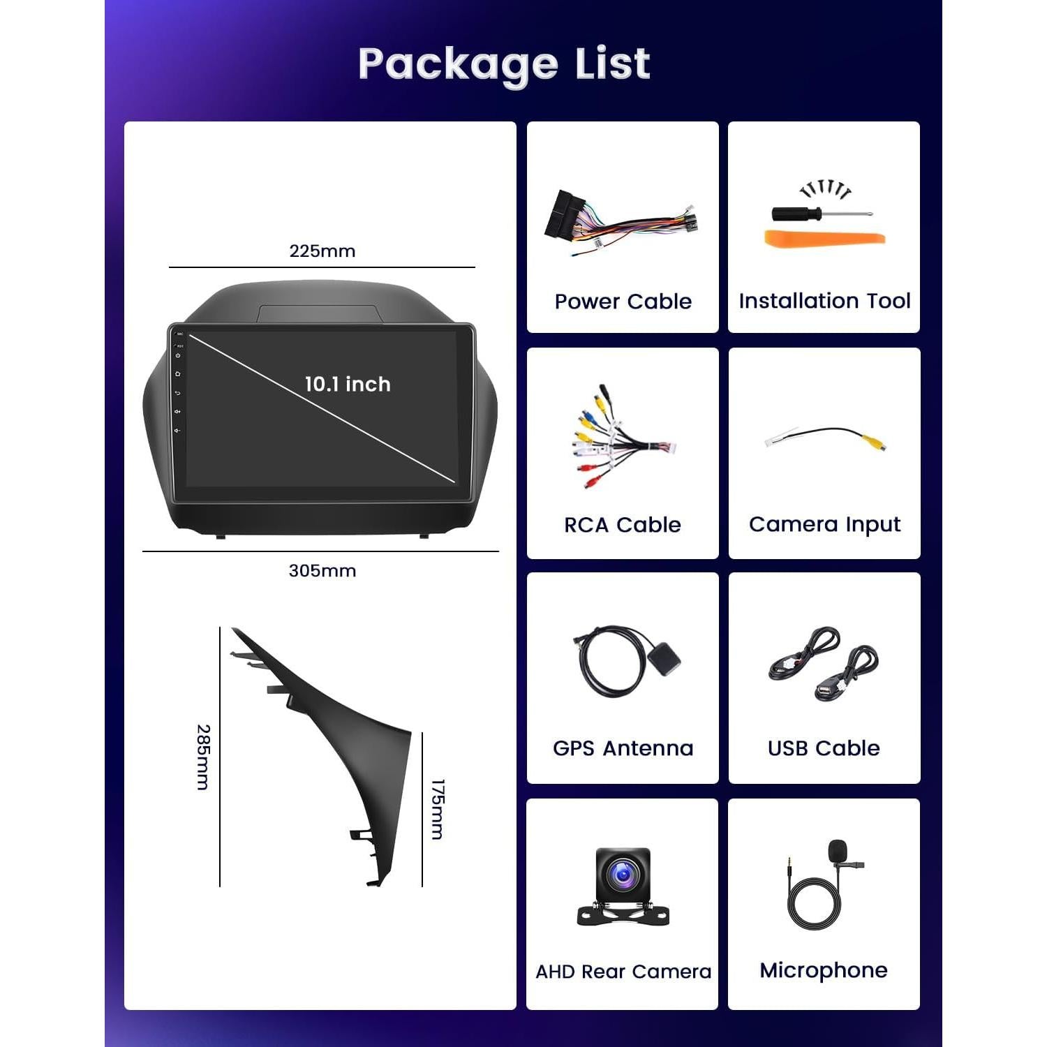 Estéreo Android 10.1" Hikity para Hyundai Tucson IX35 2010-2015