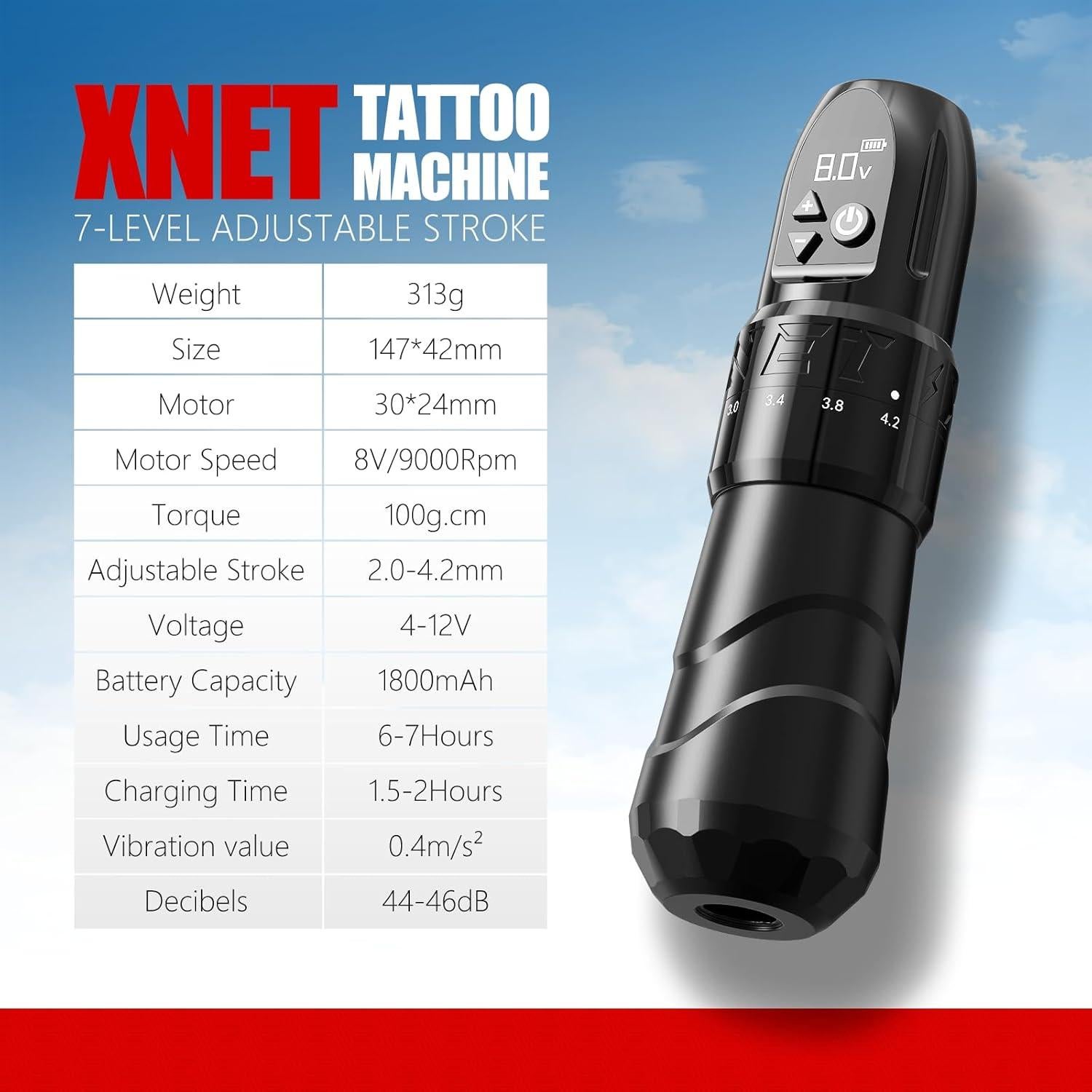 Kit de Máquina de Tatuaje Inalámbrica Xnet con Batería 1800mAh