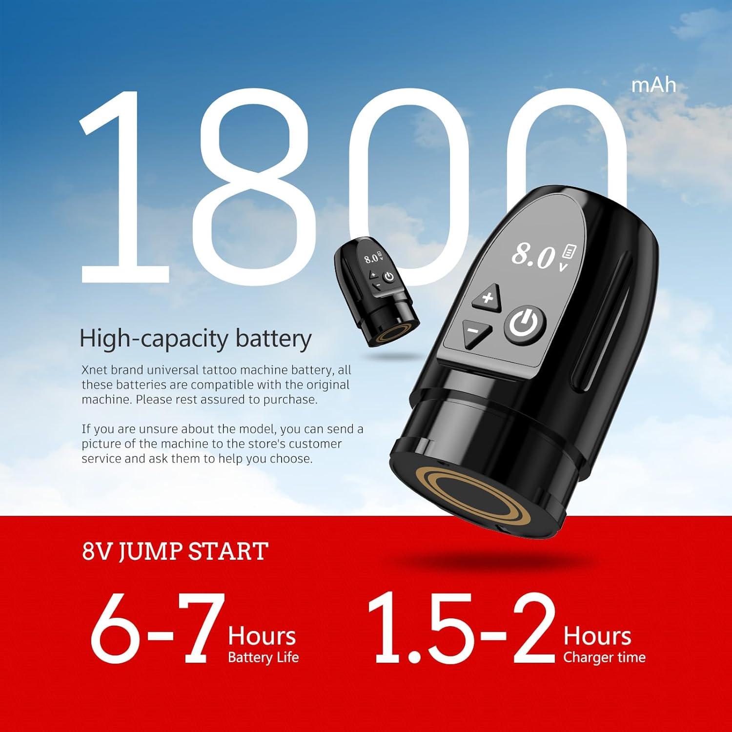 Kit de Máquina de Tatuaje Inalámbrica Xnet con Batería 1800mAh