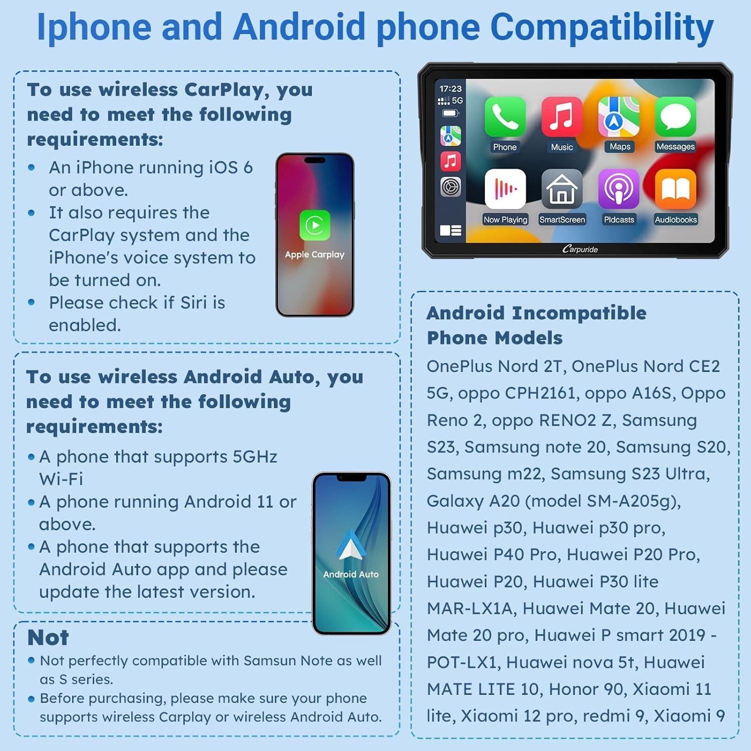 Pantalla GPS Carpuride W702 para Motocicleta 7" Táctil IP67