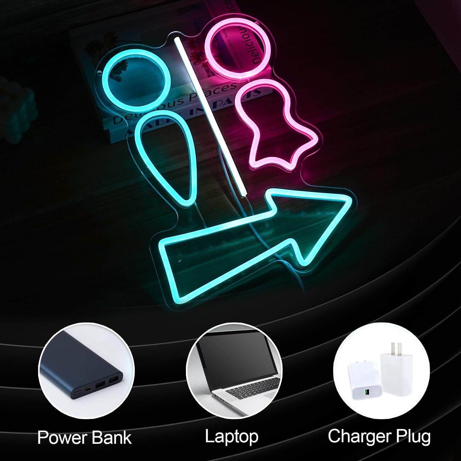 Cartel Neón de Baño LED Regulable BNEMCEZH 37x28 cm USB