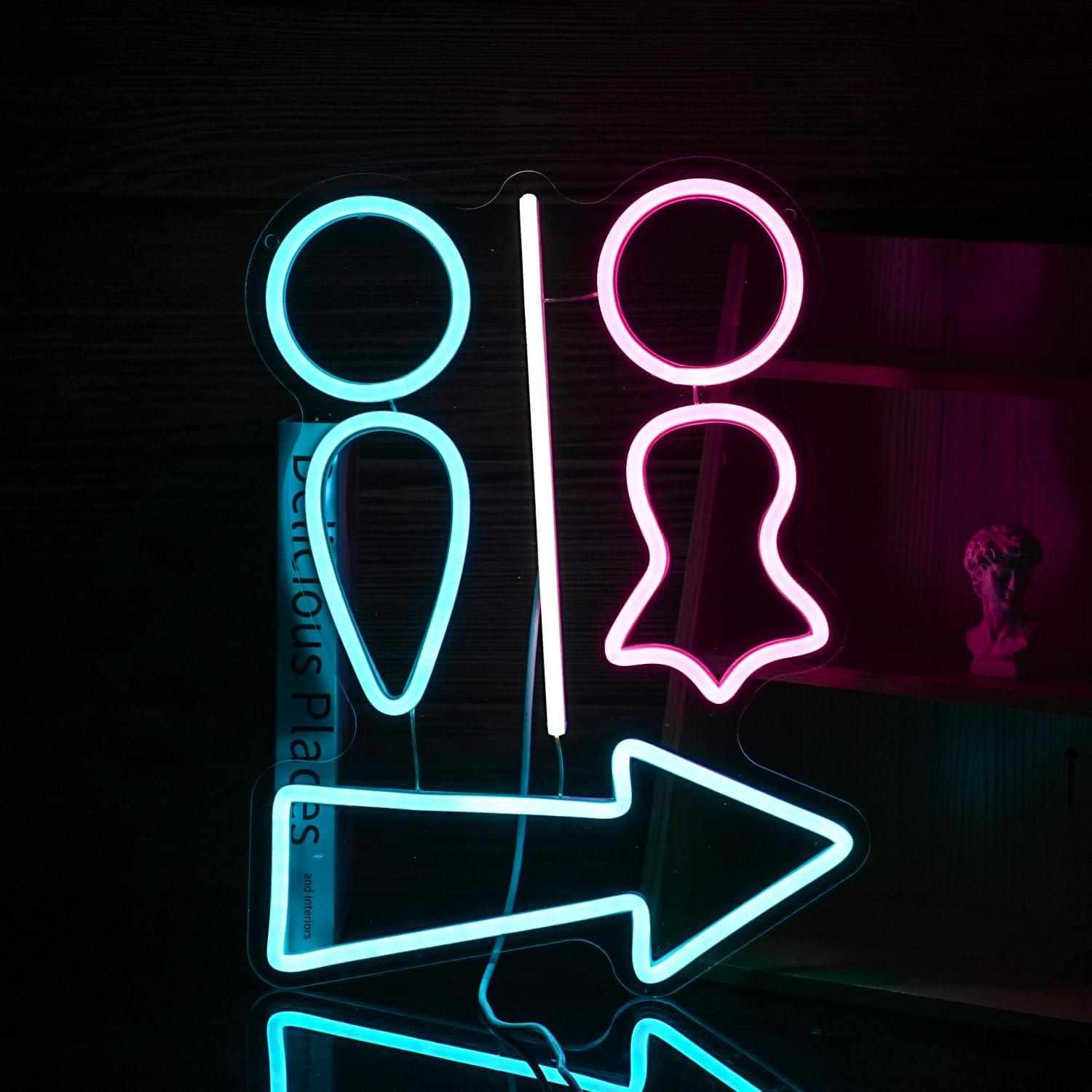 Cartel Neón de Baño LED Regulable BNEMCEZH 37x28 cm USB