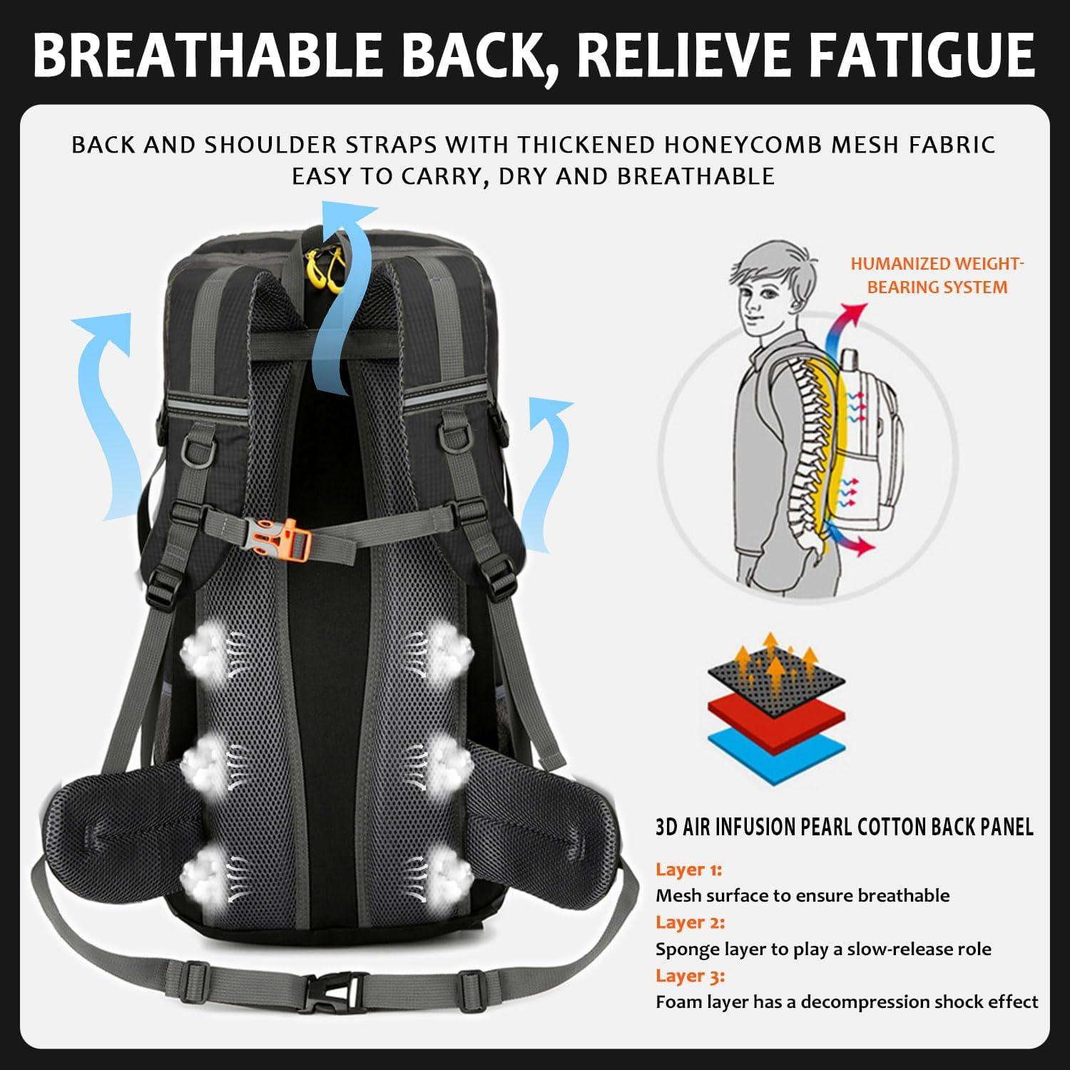 Mochila de Senderismo Favuit 30L Ultraligera Negra