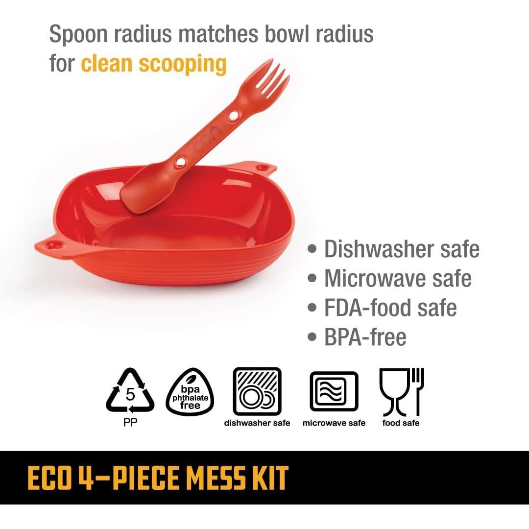 Kit de Comida de Camping UCO 4 Piezas Reciclado Rojo Chile