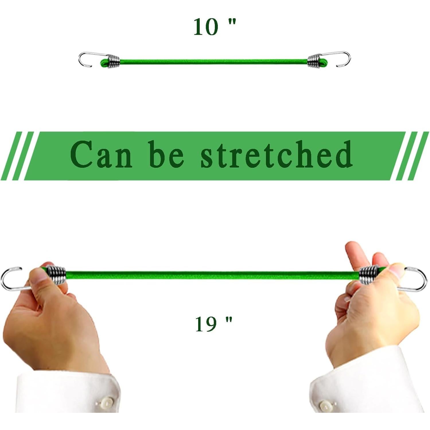 Cuerdas Bungee Pequeñas Genérico 30 Pcs 25.4 cm Verde