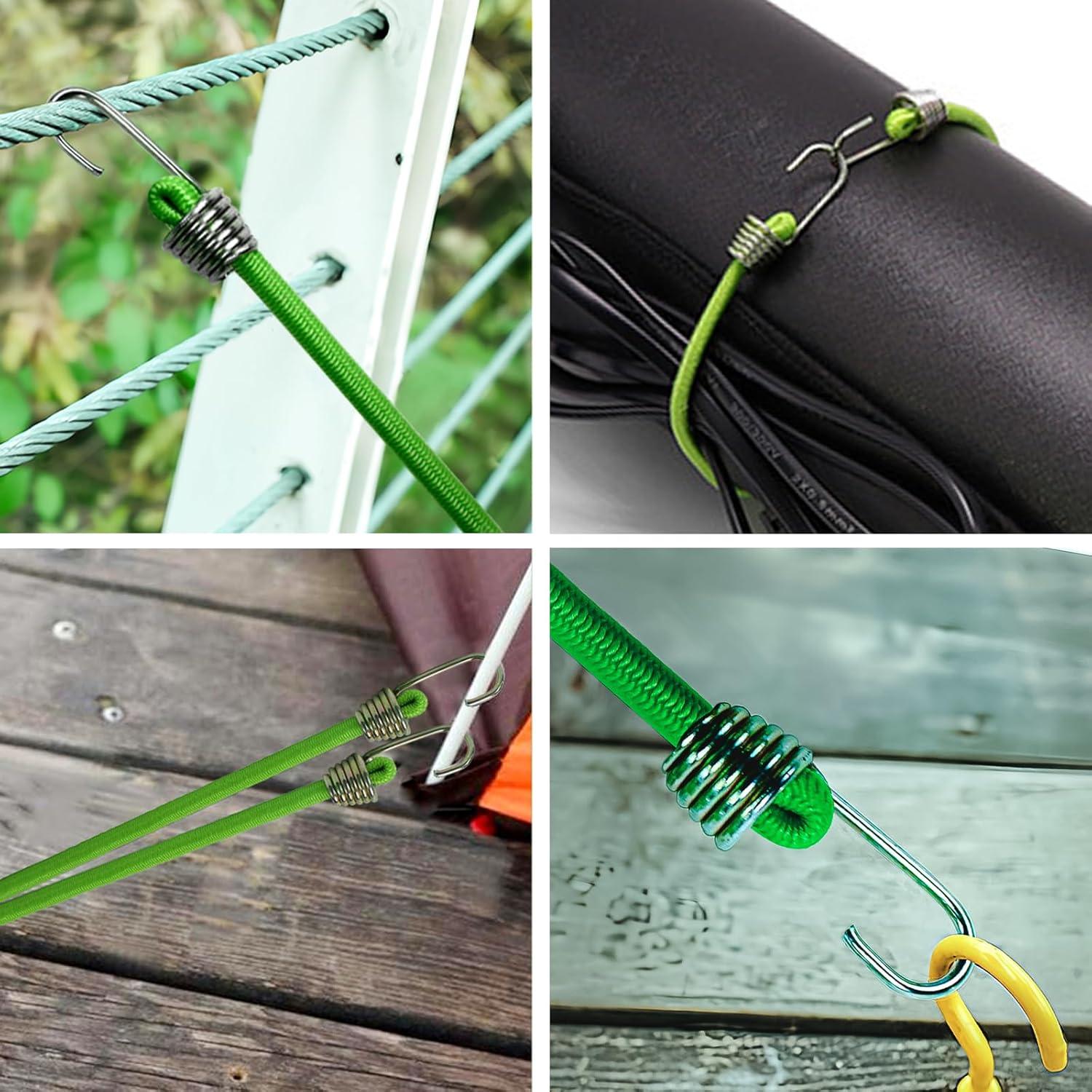 Cuerdas Bungee Pequeñas Genérico 30 Pcs 25.4 cm Verde