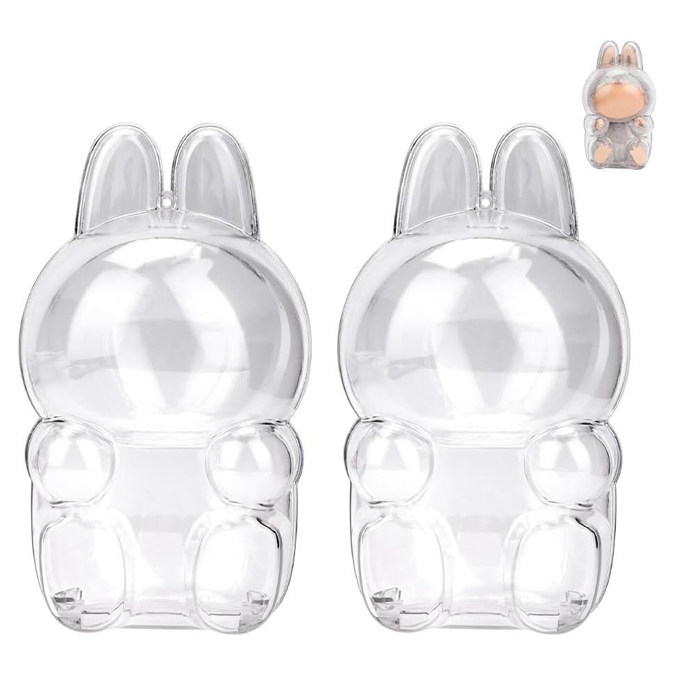 Caja de Exhibición Transparente para Figuras Labubu - 2 Pcs