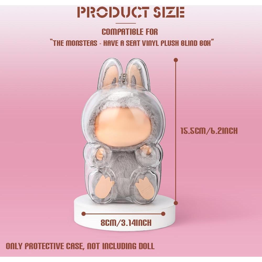 Caja de Exhibición Transparente para Figuras Labubu - 2 Pcs