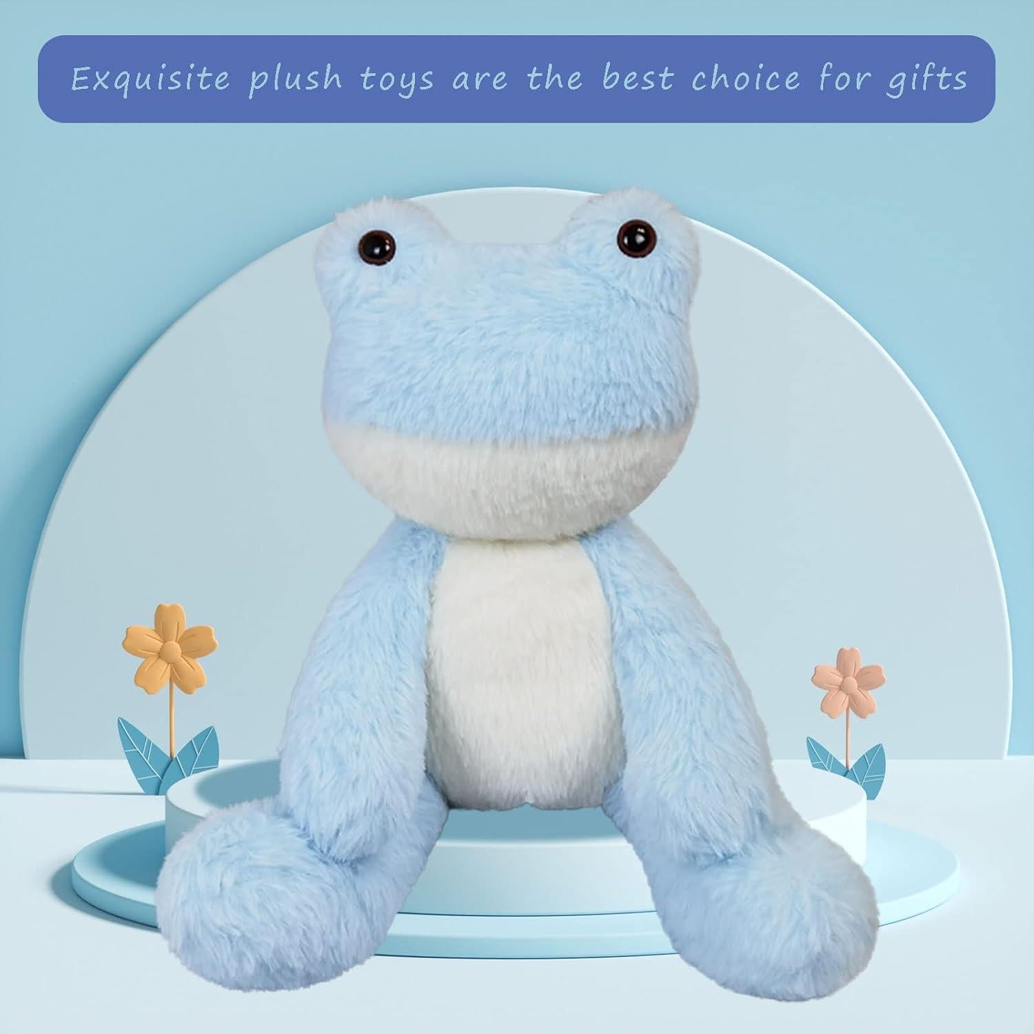 Rana de Peluche Azul Doindute 21.6 cm Suave y Acurrucable