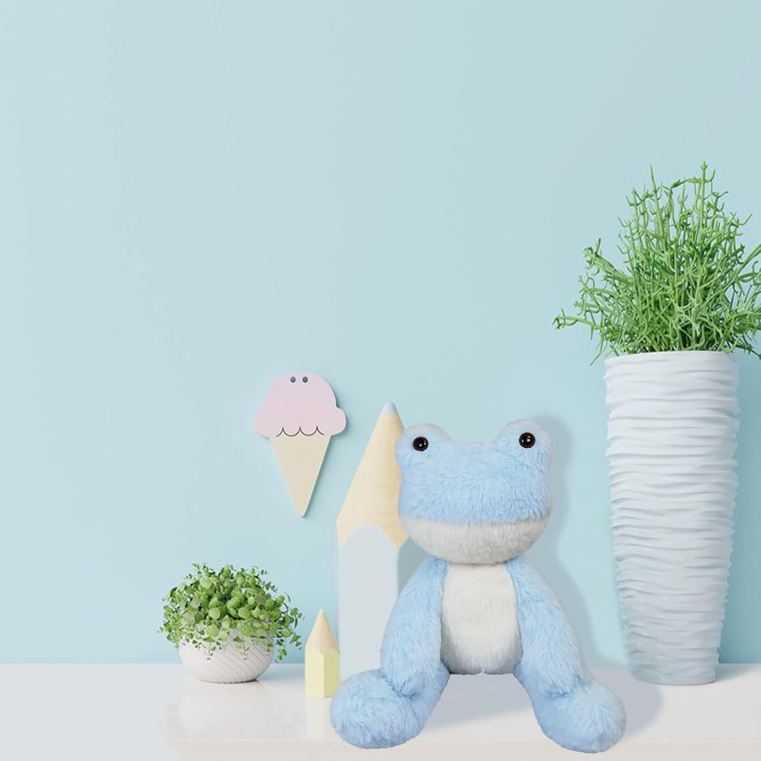 Rana de Peluche Azul Doindute 21.6 cm Suave y Acurrucable