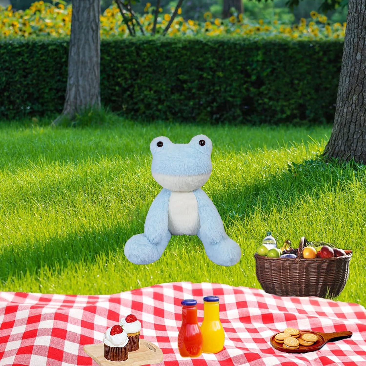 Rana de Peluche Azul Doindute 21.6 cm Suave y Acurrucable