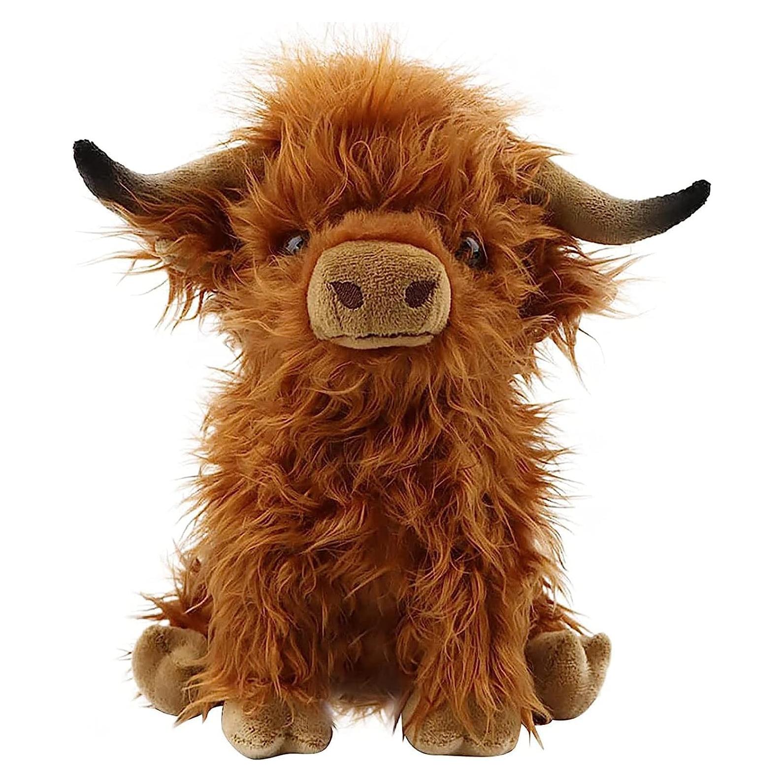 Juguete de peluche vaca de las tierras altas XCGNTU 27.94 cm marrón