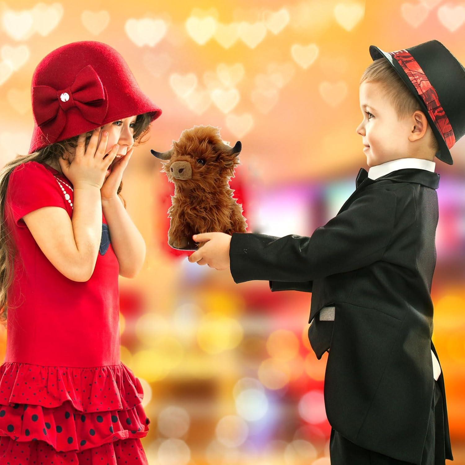 Juguete de peluche vaca de las tierras altas XCGNTU 27.94 cm marrón