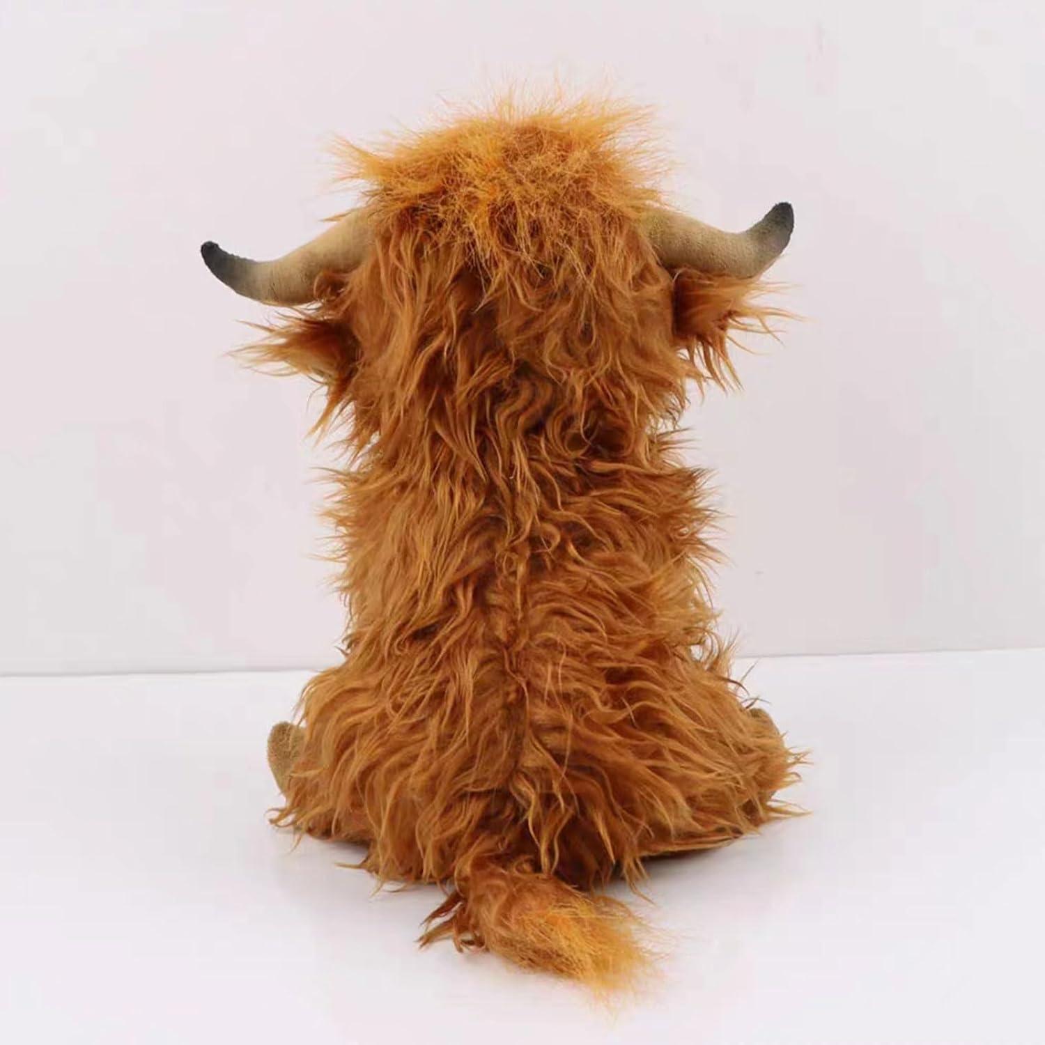 Juguete de peluche vaca de las tierras altas XCGNTU 27.94 cm marrón