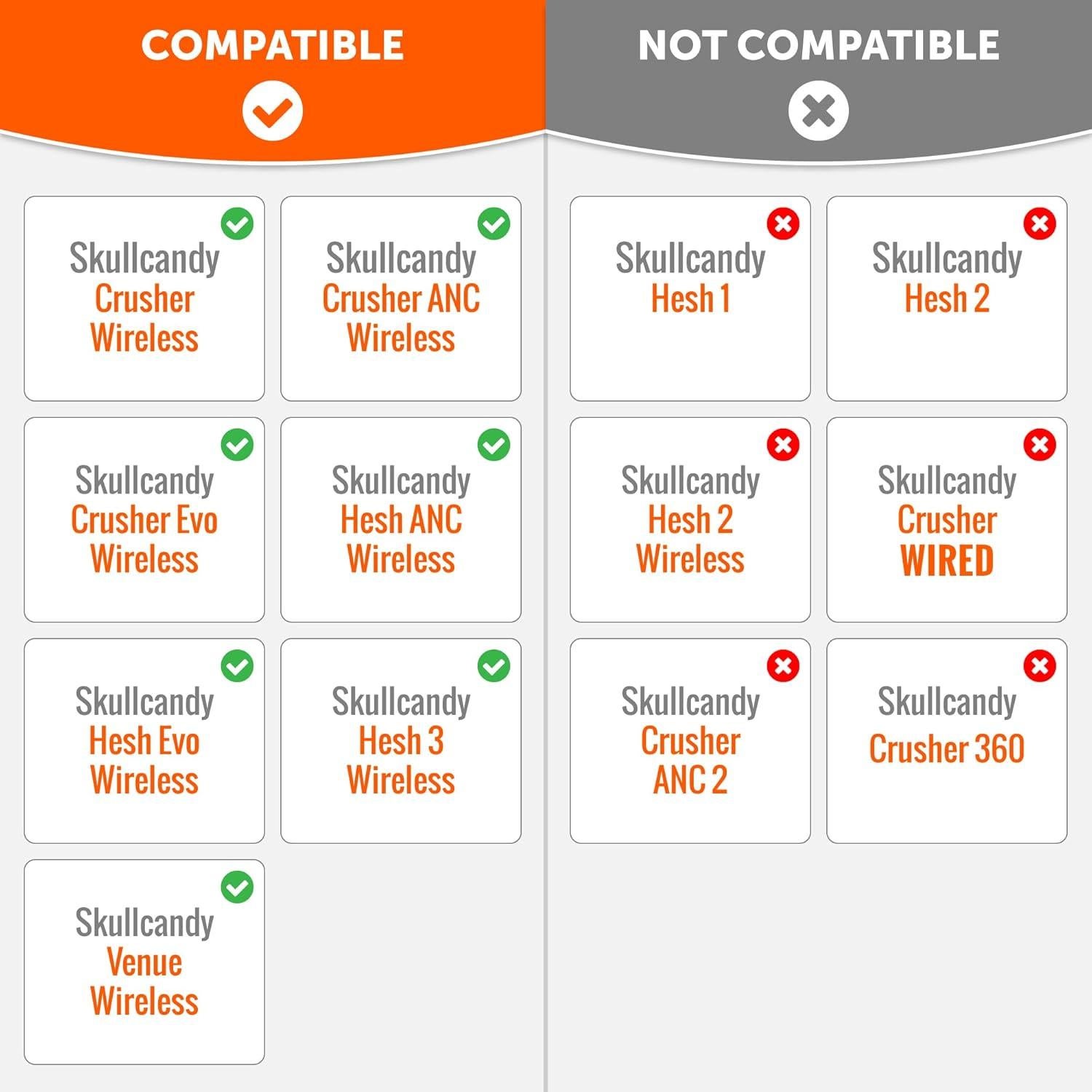 Cojines de Reemplazo Wicked Cushions para Auriculares Skullcandy Hesh 3 y Crusher - Comodidad y Sonido Mejorados