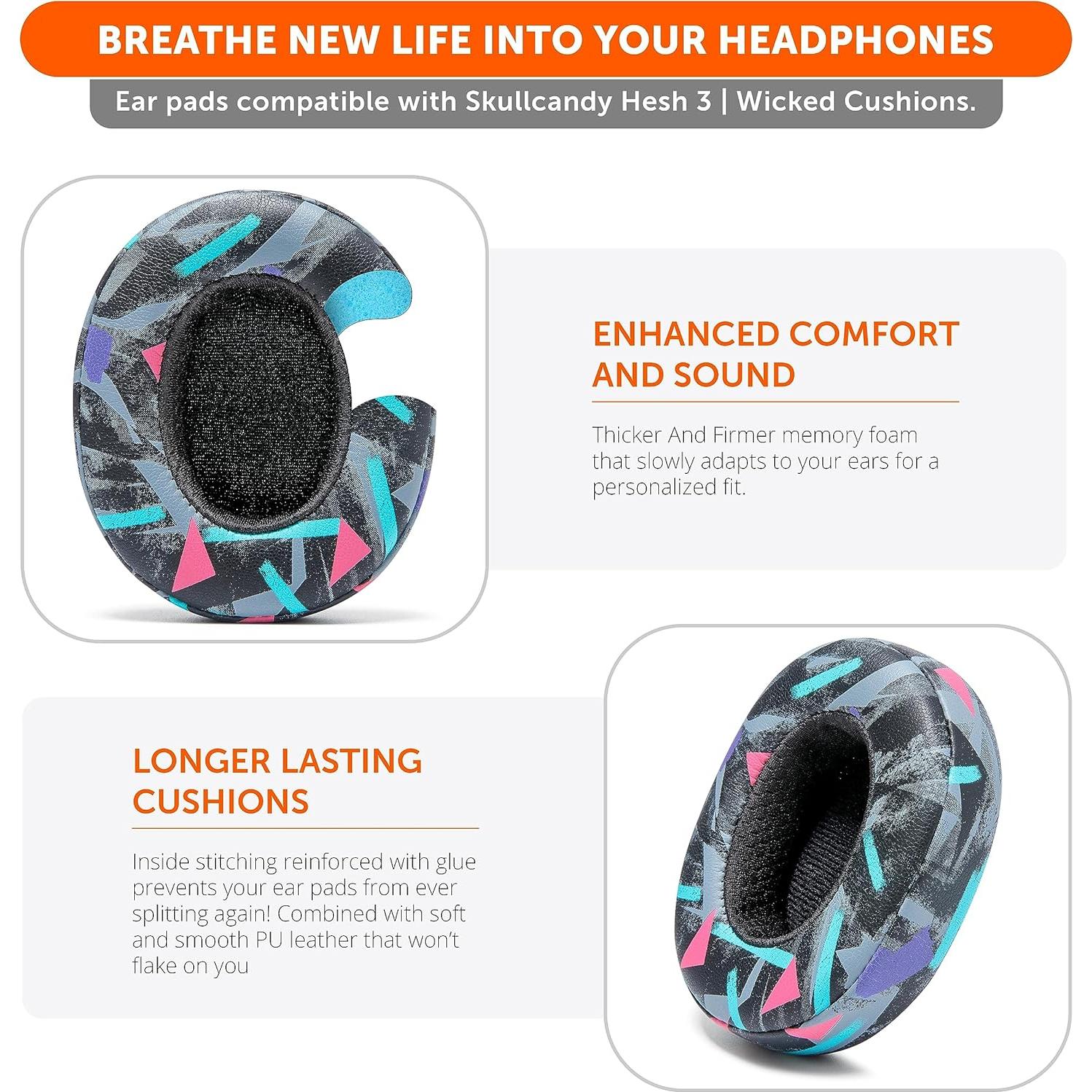 Cojines de Reemplazo Wicked Cushions para Auriculares Skullcandy Hesh 3 y Crusher - Comodidad y Sonido Mejorados