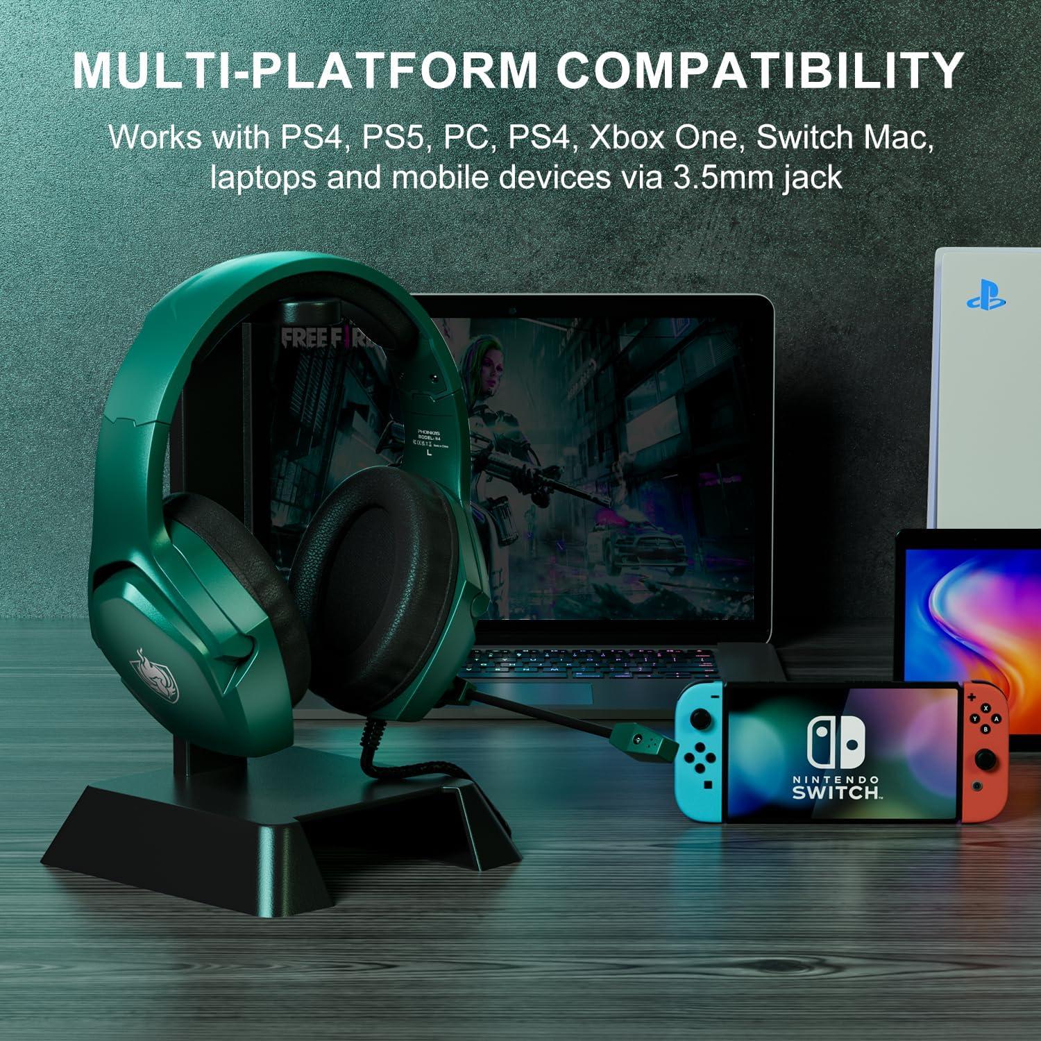 Auriculares Gaming YOTMS H-4 Verde 7.1 Sonido Envolvente