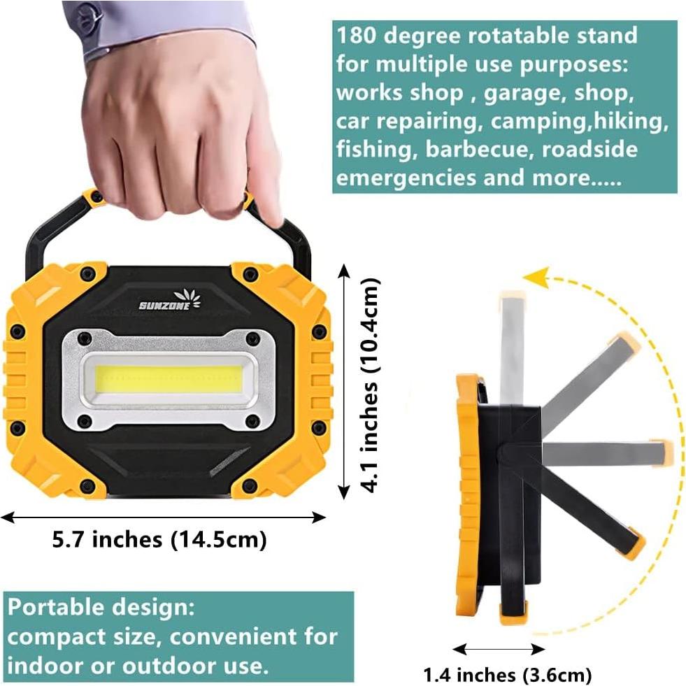 Luz de Trabajo LED Sunzone 750 Lúmenes Impermeable 2 Pzs