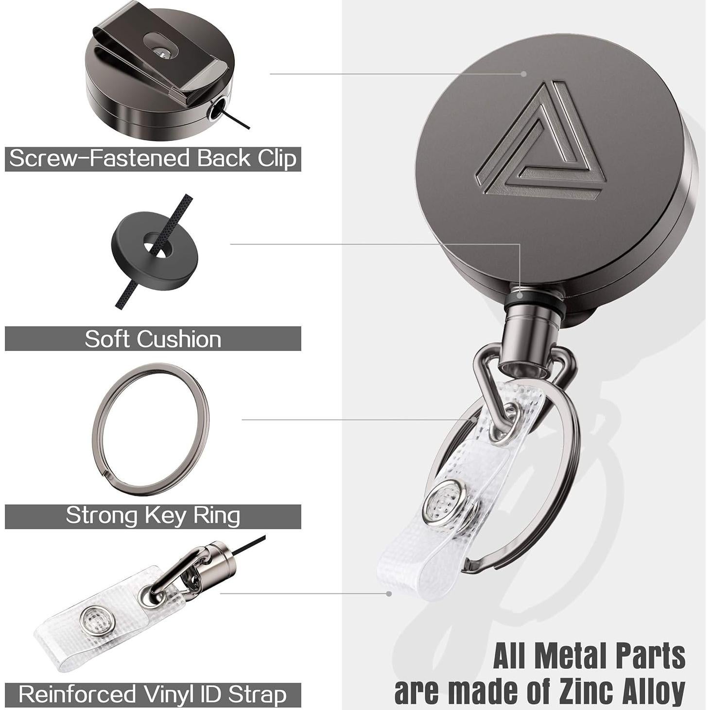 Combo 2 Sujetadores Insignias Retráctiles Azrra Negro Mate