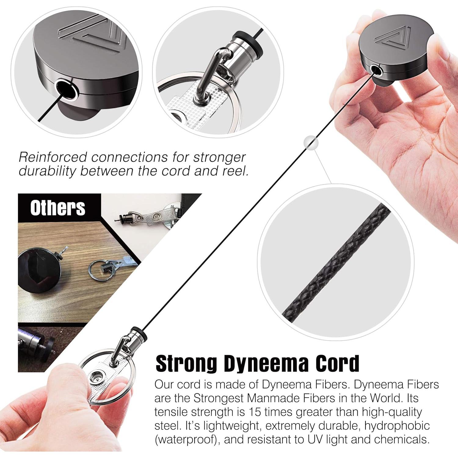 Combo 2 Sujetadores Insignias Retráctiles Azrra Negro Mate