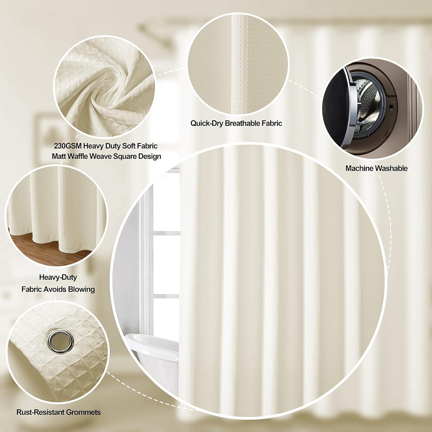 Cortina de Ducha Waffle Weave MISS SELECTEX Beige 48x72