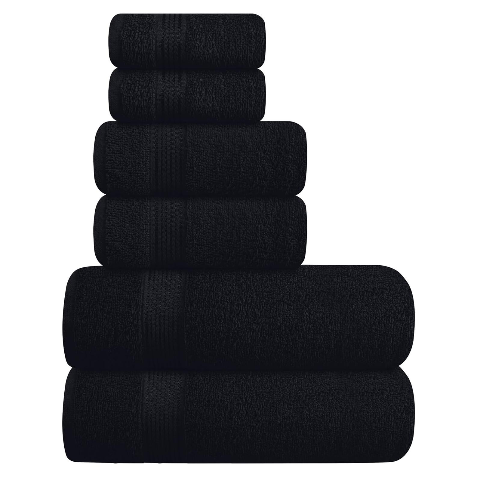 Conjunto de Toallas de Algodón Belizzi Home 6 Piezas Negro