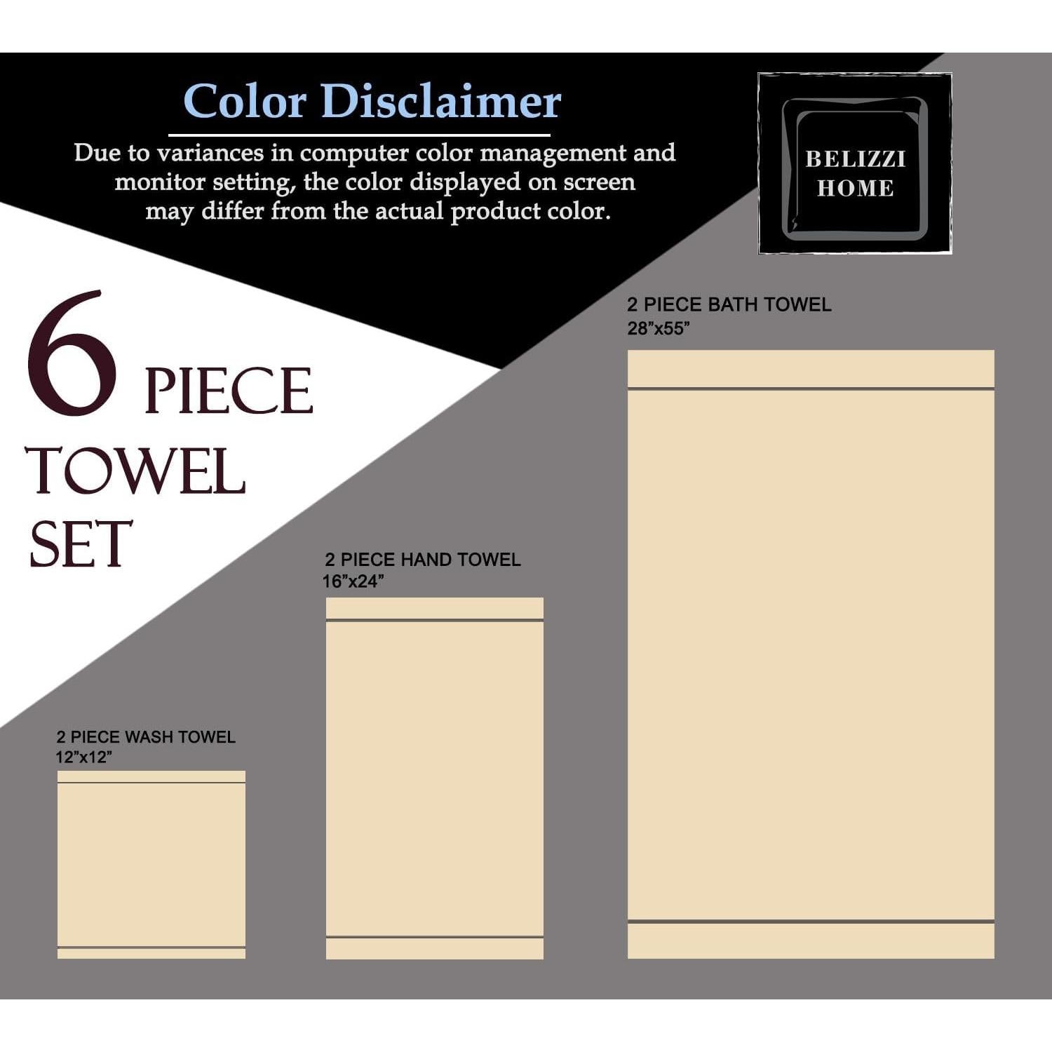 Conjunto de Toallas de Algodón Belizzi Home 6 Piezas Negro