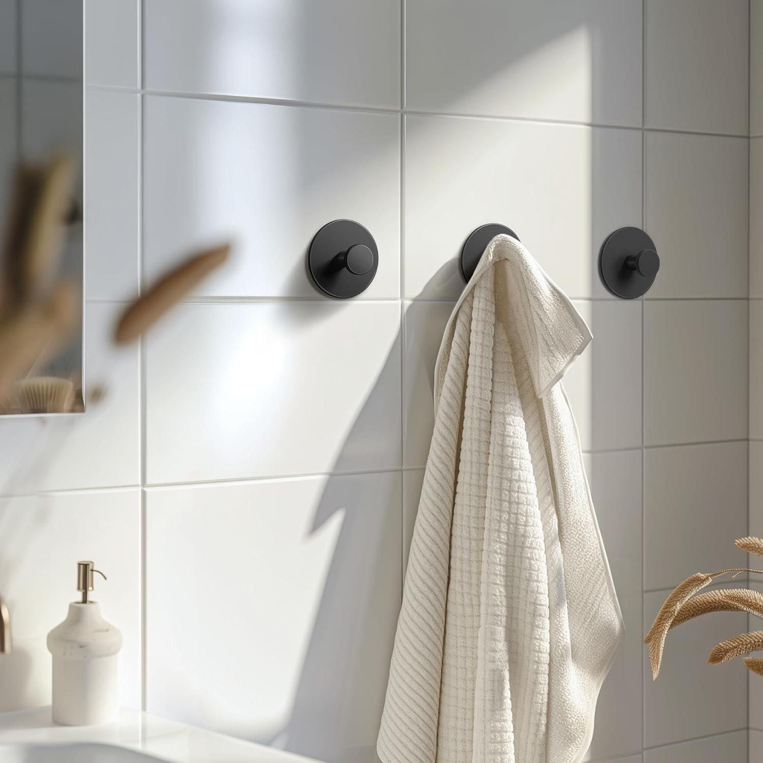 Ganchos de Pared para Toallas Bussdis - Acero Inoxidable Negro