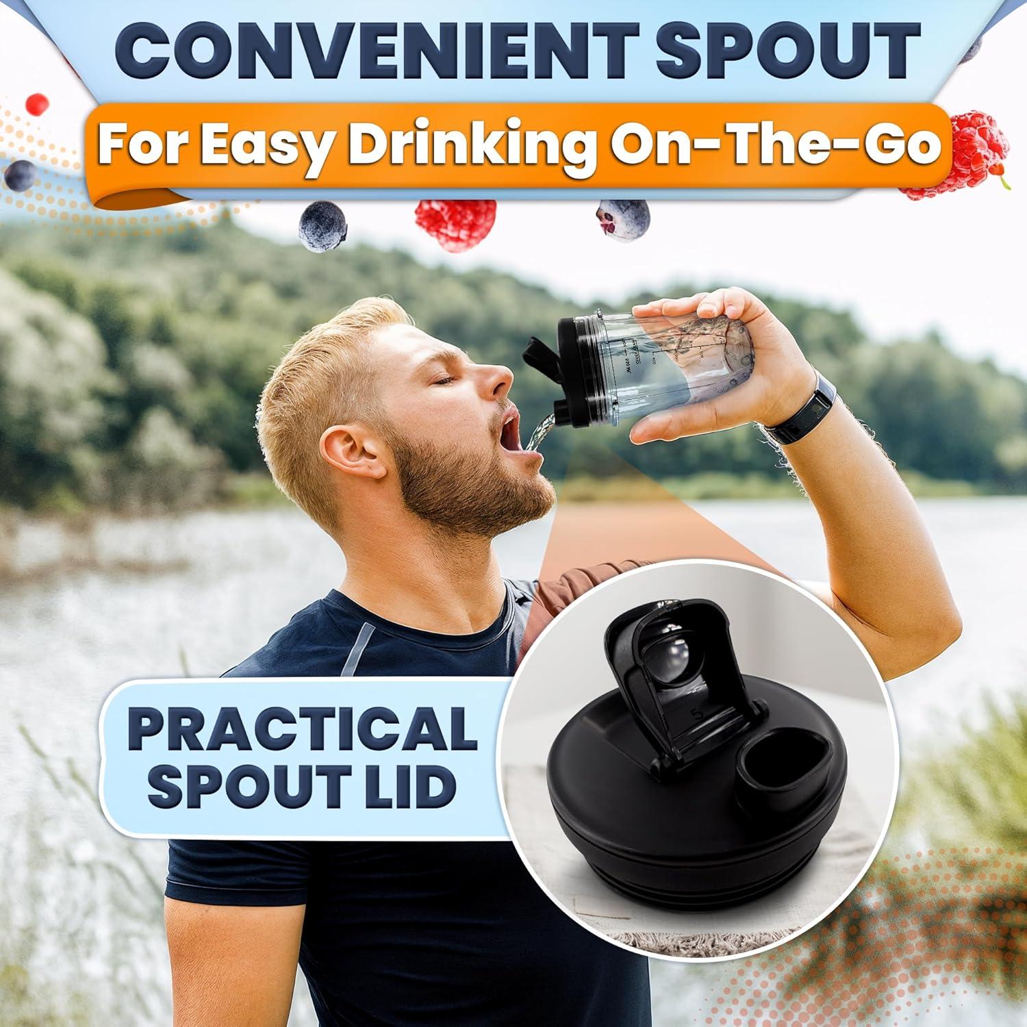 2 Tazas de Licuadora Ninja 18 Oz KETAR con Tapas de Sorbo