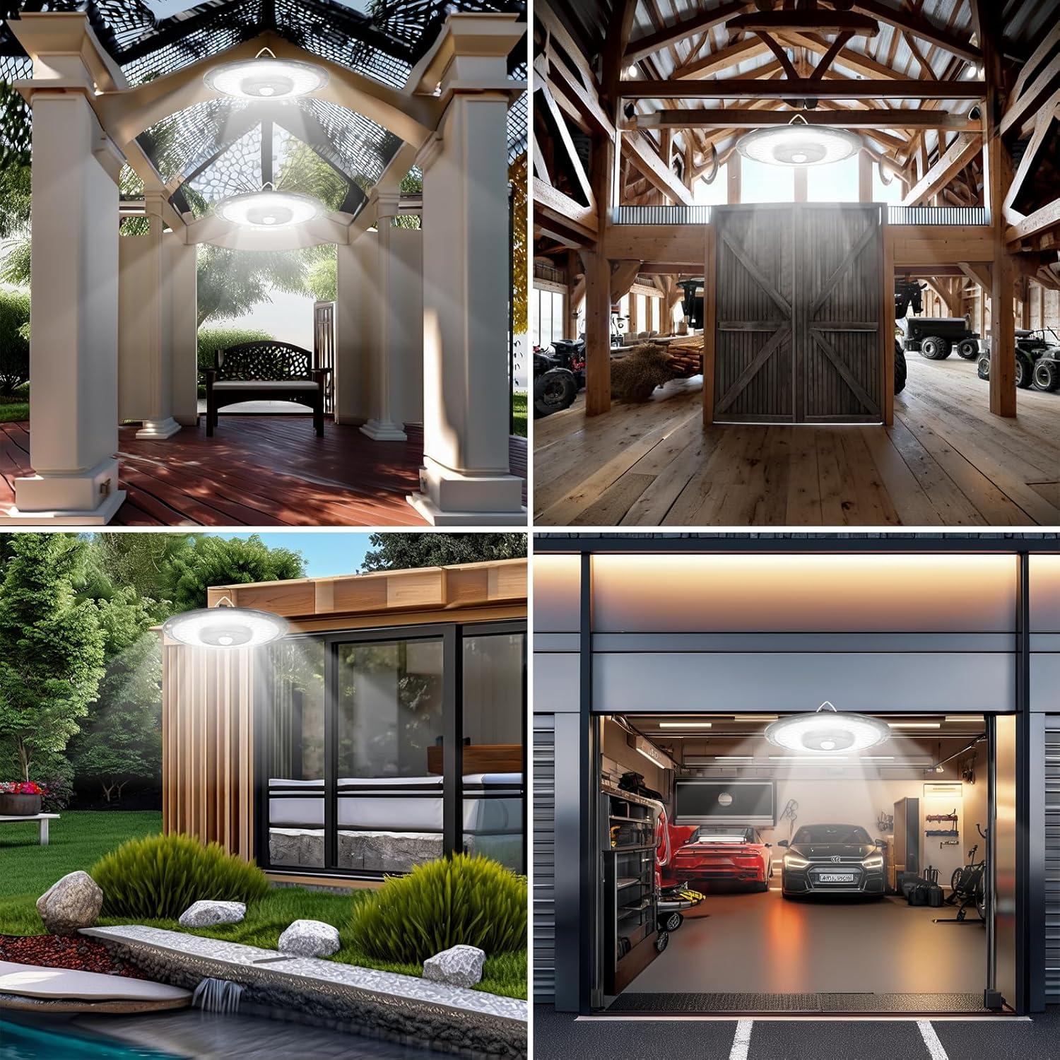 Luz Colgante Solar CREATESTAR 3000LM con Sensor y Control Remoto